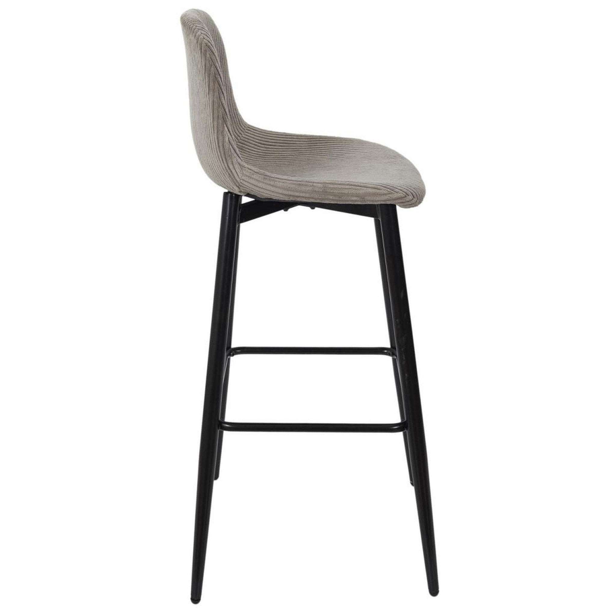 Voir la diapositive 4 : The Home Deco Factory Lot de 2 chaises de bar côtelé  scott  100cm taupe