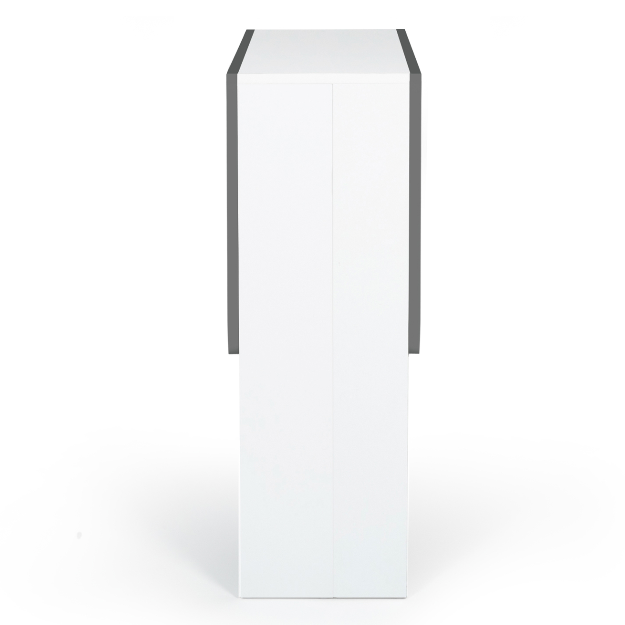 Voir la diapositive 6 : ID MARKET Table console pliable edi 2-4 personnes bois blanc plateau gris 103 x 76 cm