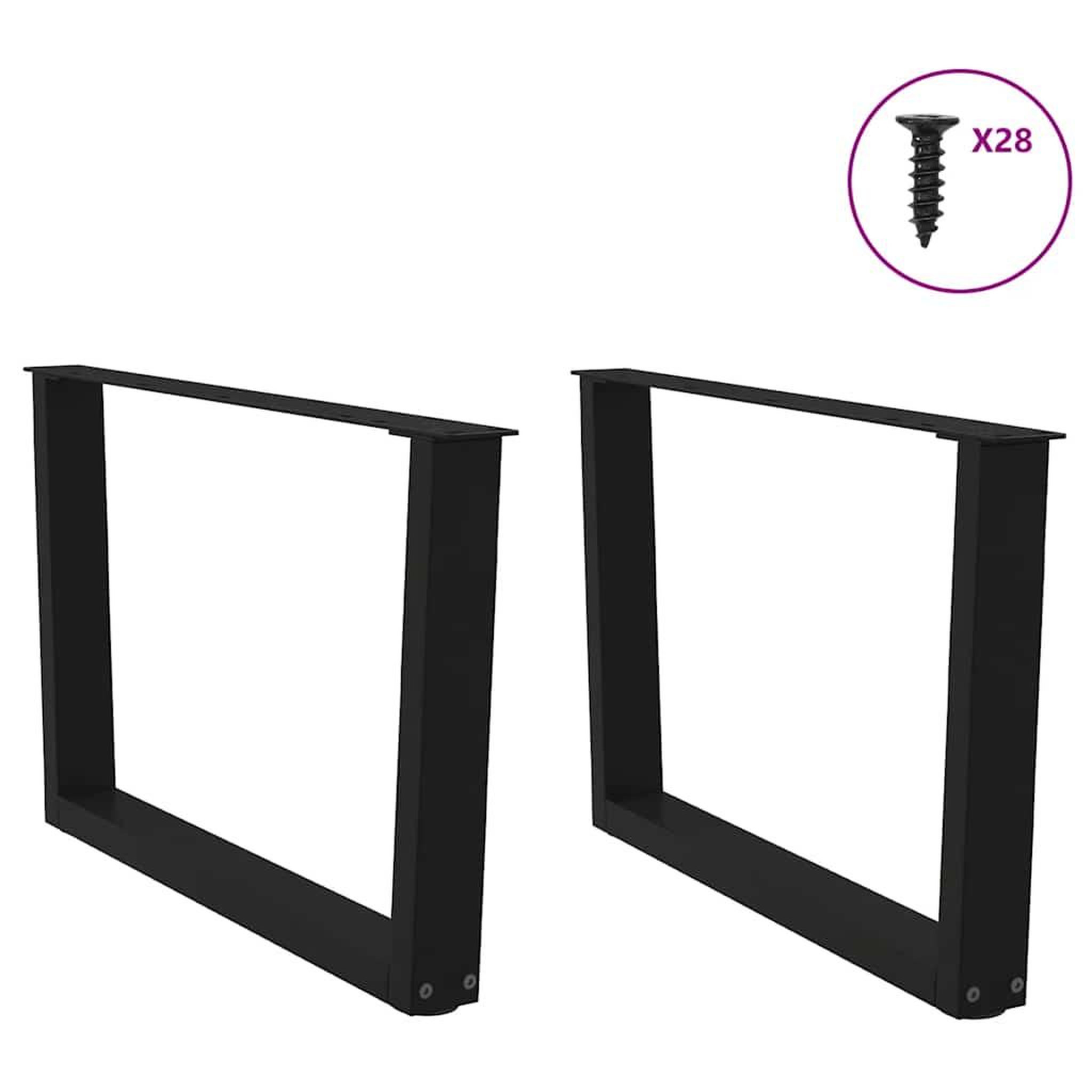 Voir la diapositive 3 : VIDAXL Pieds de table a manger forme V 2 pcs noir 70x(42-43,3)cm acier
