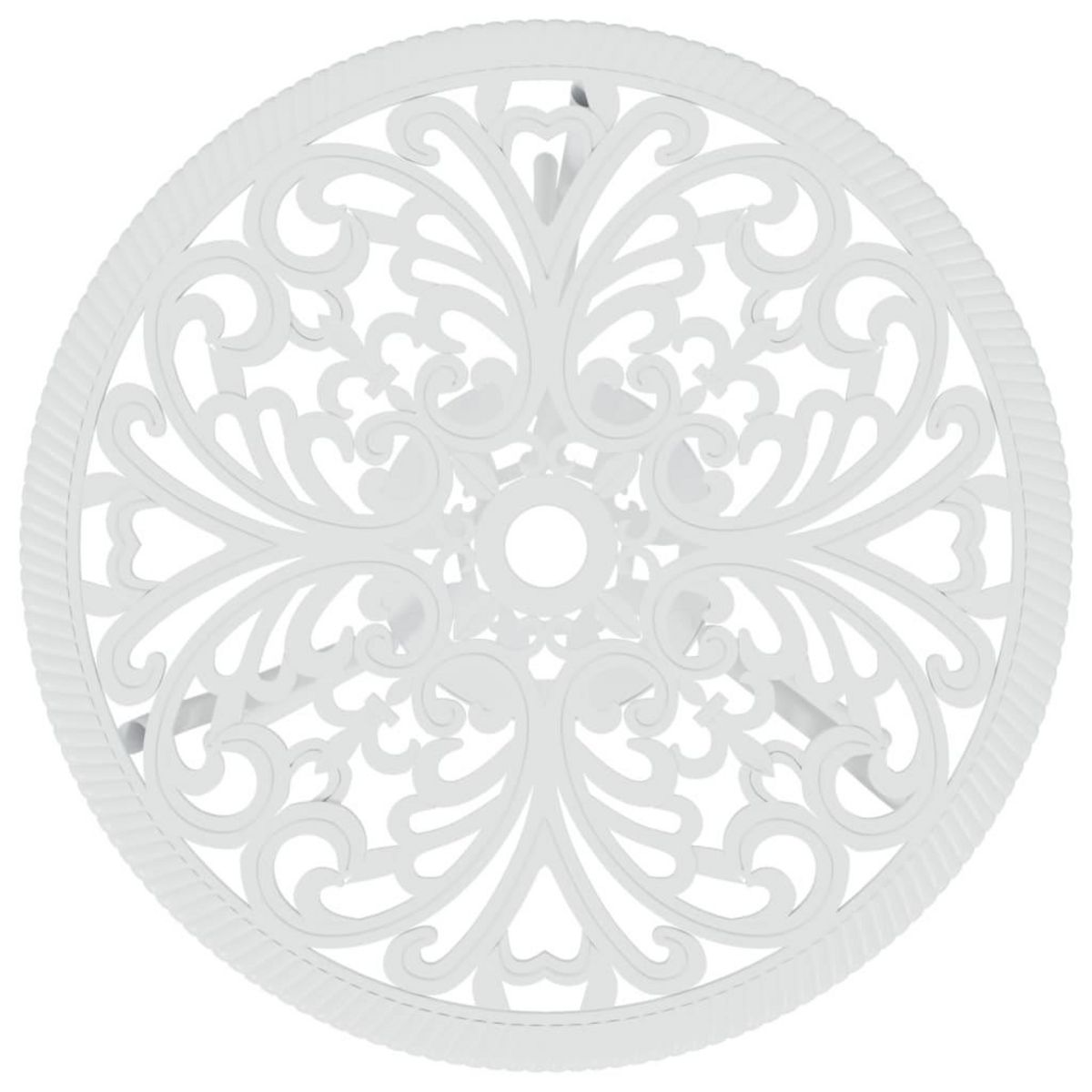 VIDAXL Ensemble de bistro 3 pcs Aluminium coule Blanc