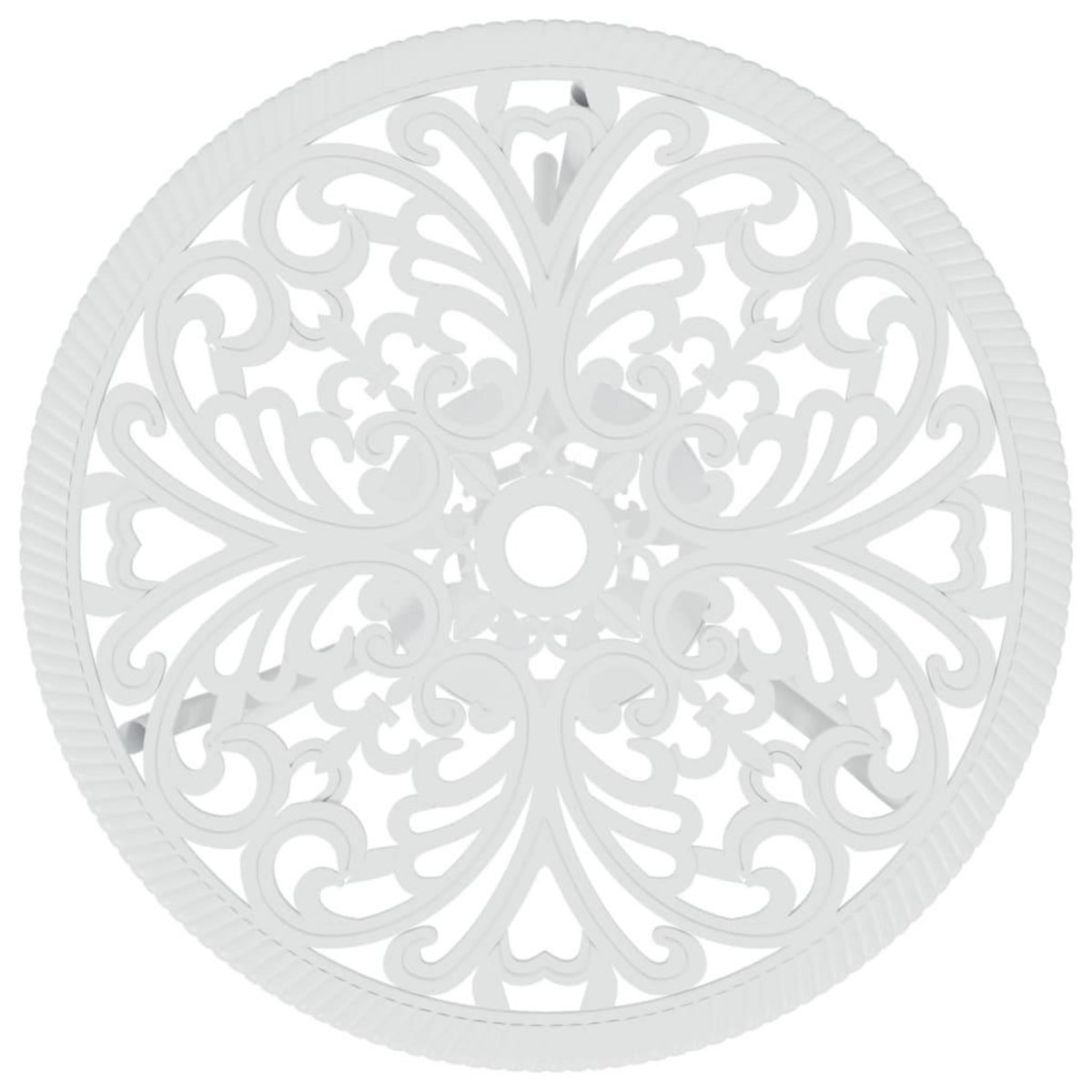 VIDAXL Ensemble de bistro 3 pcs Aluminium coule Blanc