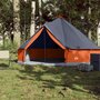 Voir la diapositive 3 : VIDAXL Tente familiale tipi 6 personnes gris et orange imperméable