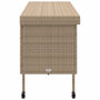 Voir la diapositive 5 : VIDAXL Boîte rangement jardin roues beige 160x55x75 cm resine tressee