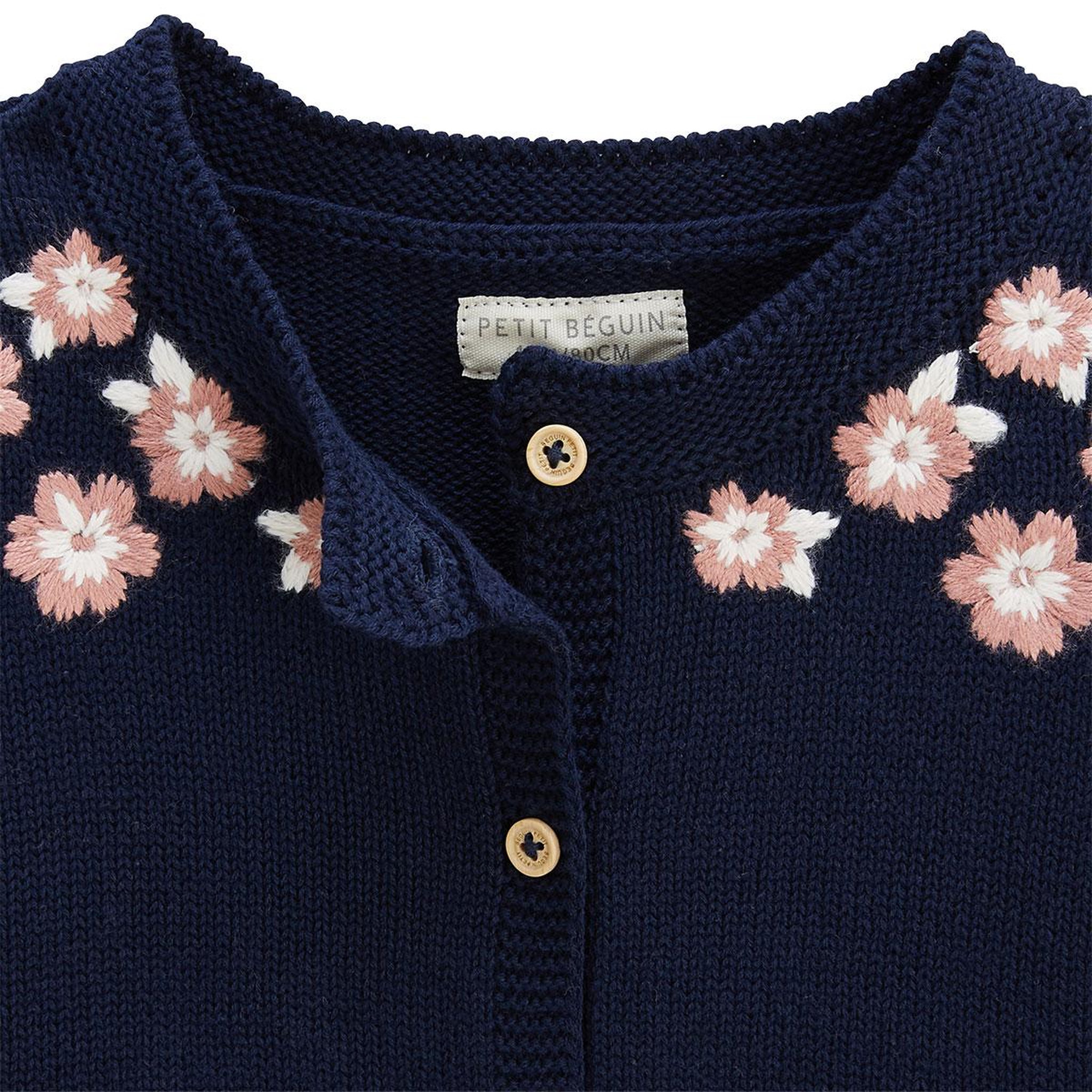 Voir la diapositive 3 : Petit Béguin Gilet enfant en tricot céleste