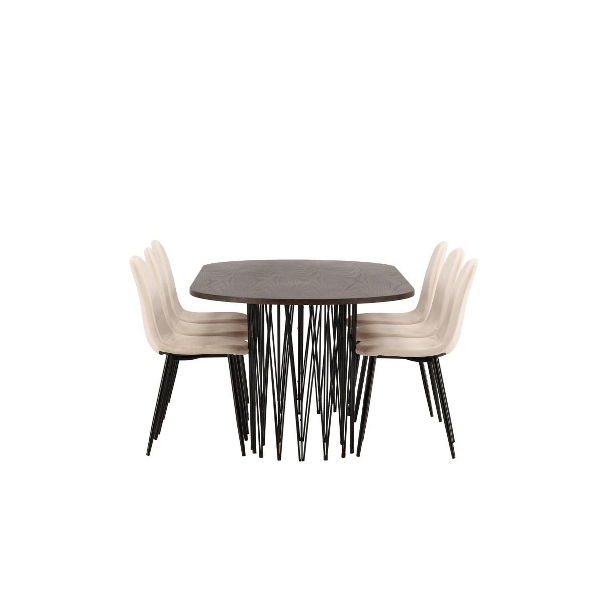 Voir la diapositive 3 : Paris Prix Ensemble table à manger & 6 chaises  stone & polar  220cm beige & moka