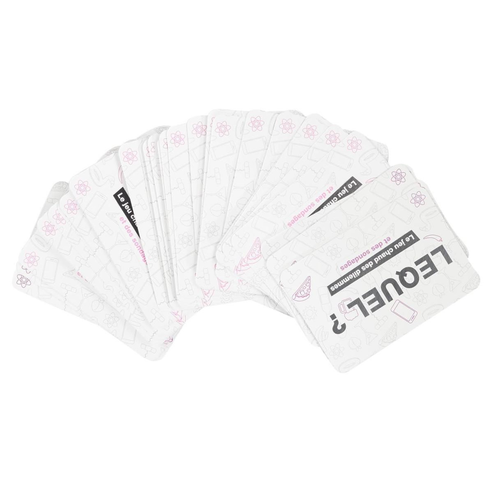 Voir la diapositive 1 : MISTER GADGET Jeu de 50 cartes  dilemme  9cm blanc & noir