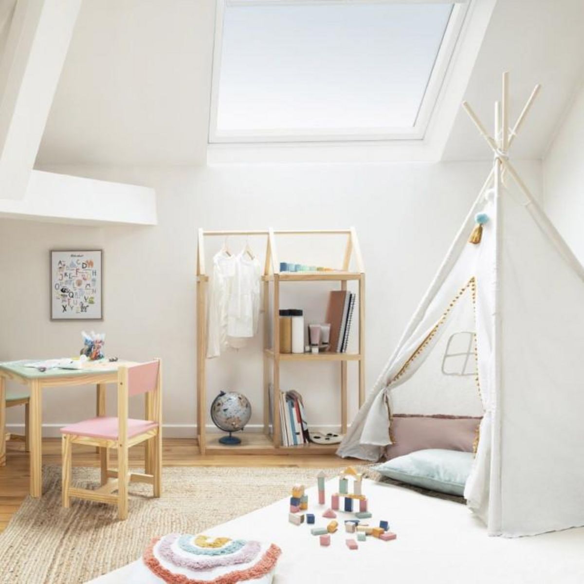 Atmosphera Kids Globe Terrestre Enfant  Animaux  28cm Bleu