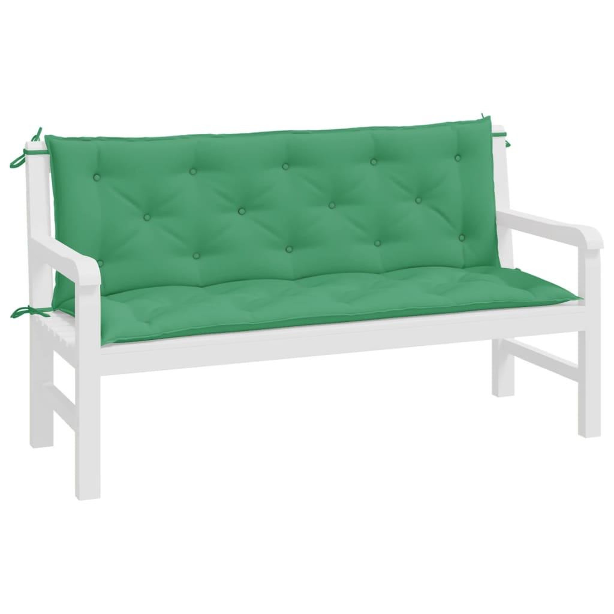 Voir la diapositive 4 : VIDAXL Coussins de banc jardin lot de 2 vert 150x50x7 cm tissu Oxford