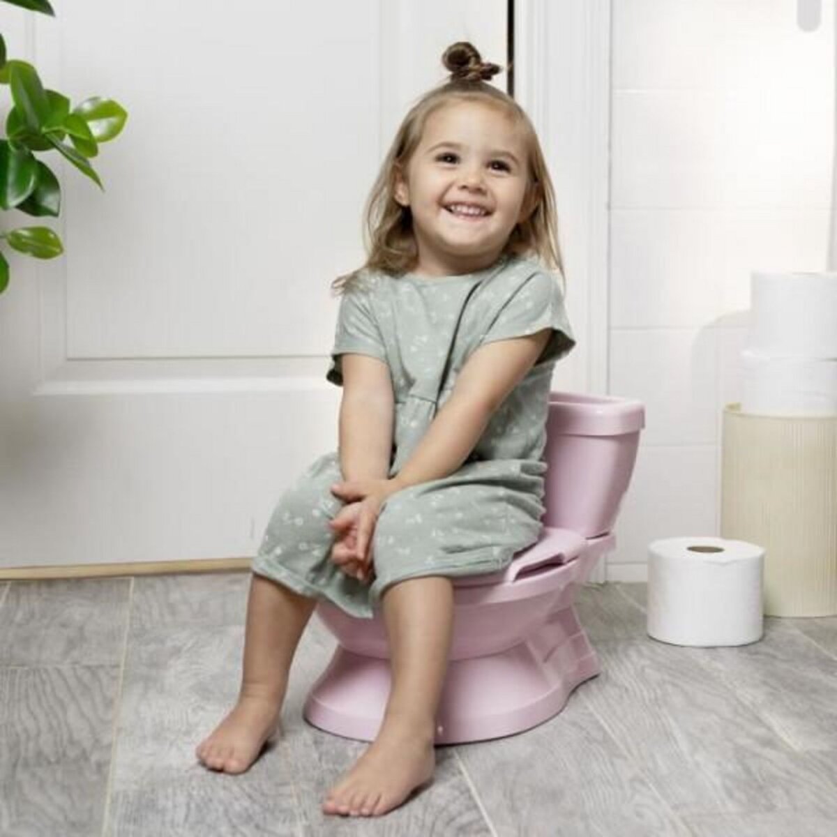 MARKET24 INGENUITY Mini Toilette fille avec Réducteur de Toilette enfant inclus, Chasse d'eau musicale