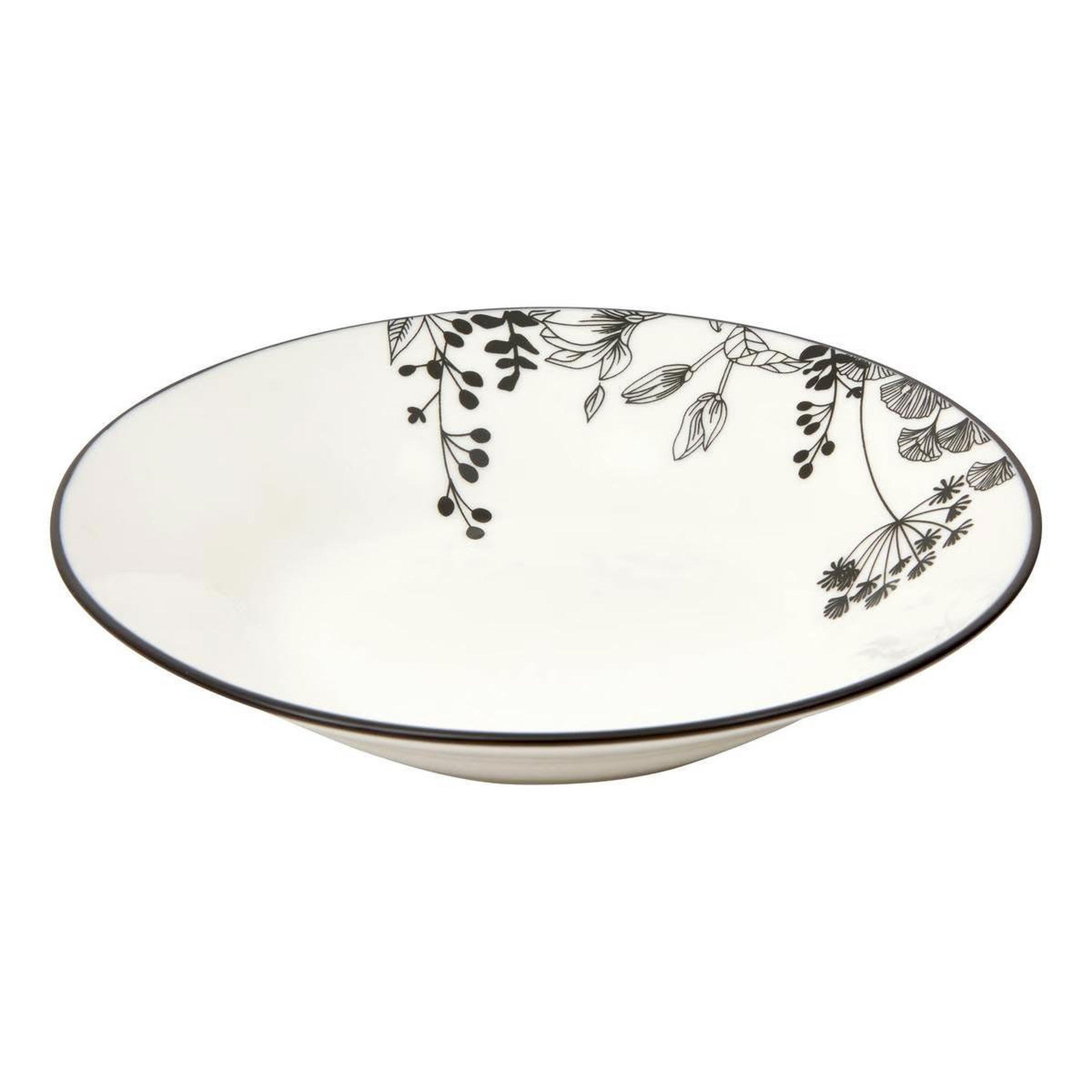 Voir la diapositive 2 : SECRET DE GOURMET Lot de 6 assiettes creuses  white floral  20cm blanc
