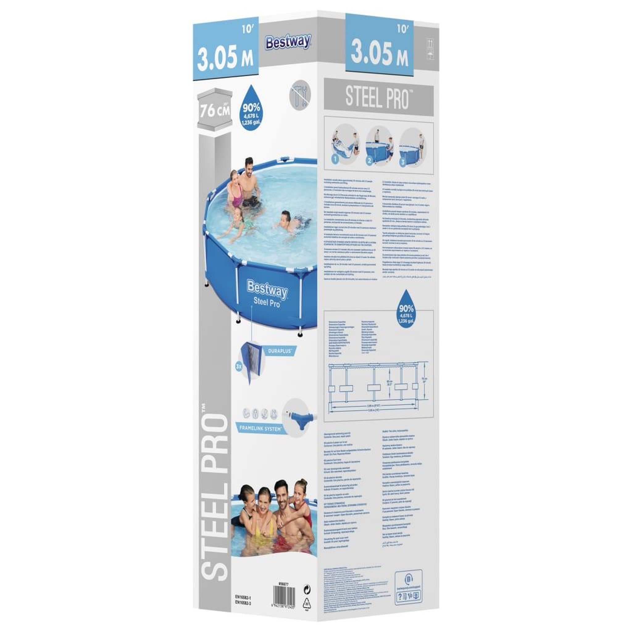 Voir la diapositive 3 : BESTWAY Bestway Piscine Steel Pro 305x76 cm