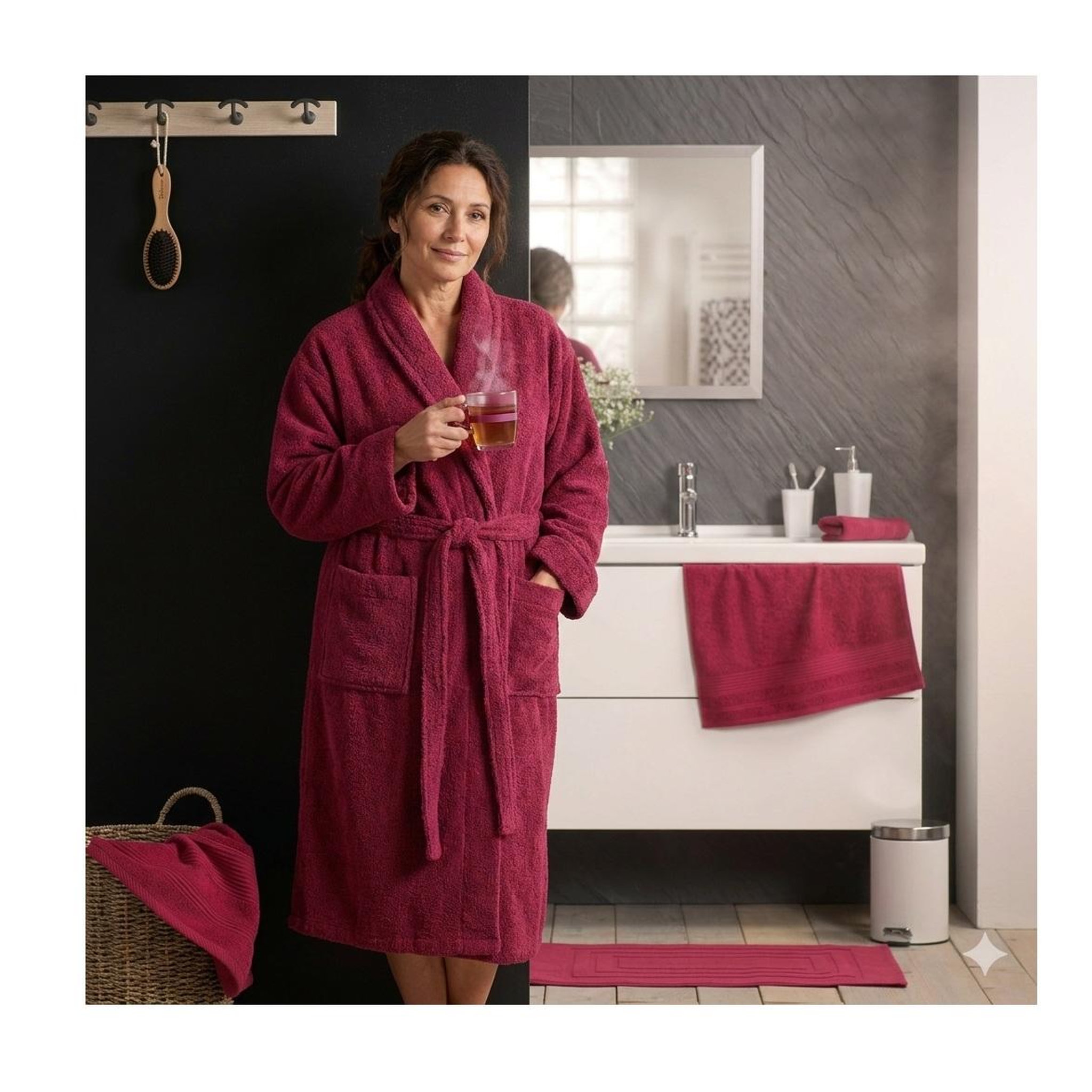Voir la diapositive 4 : Eden Peignoir en éponge tendresse design et moderne