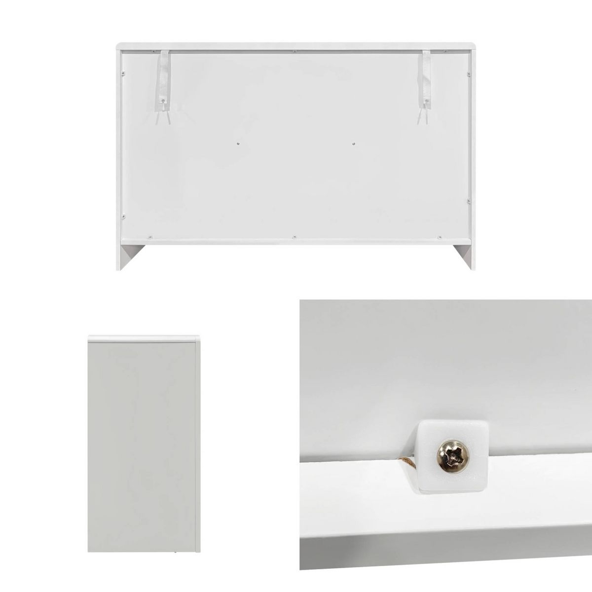 SWEEEK Buffet organique plusieurs niches 6 compartiments. buffet bas. effet bois blanc 120cm