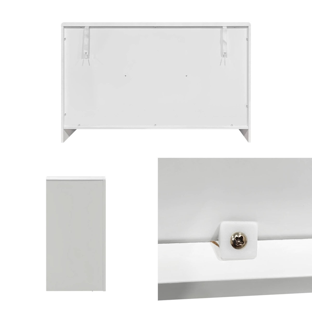 SWEEEK Buffet organique plusieurs niches 6 compartiments. buffet bas. effet bois blanc 120cm