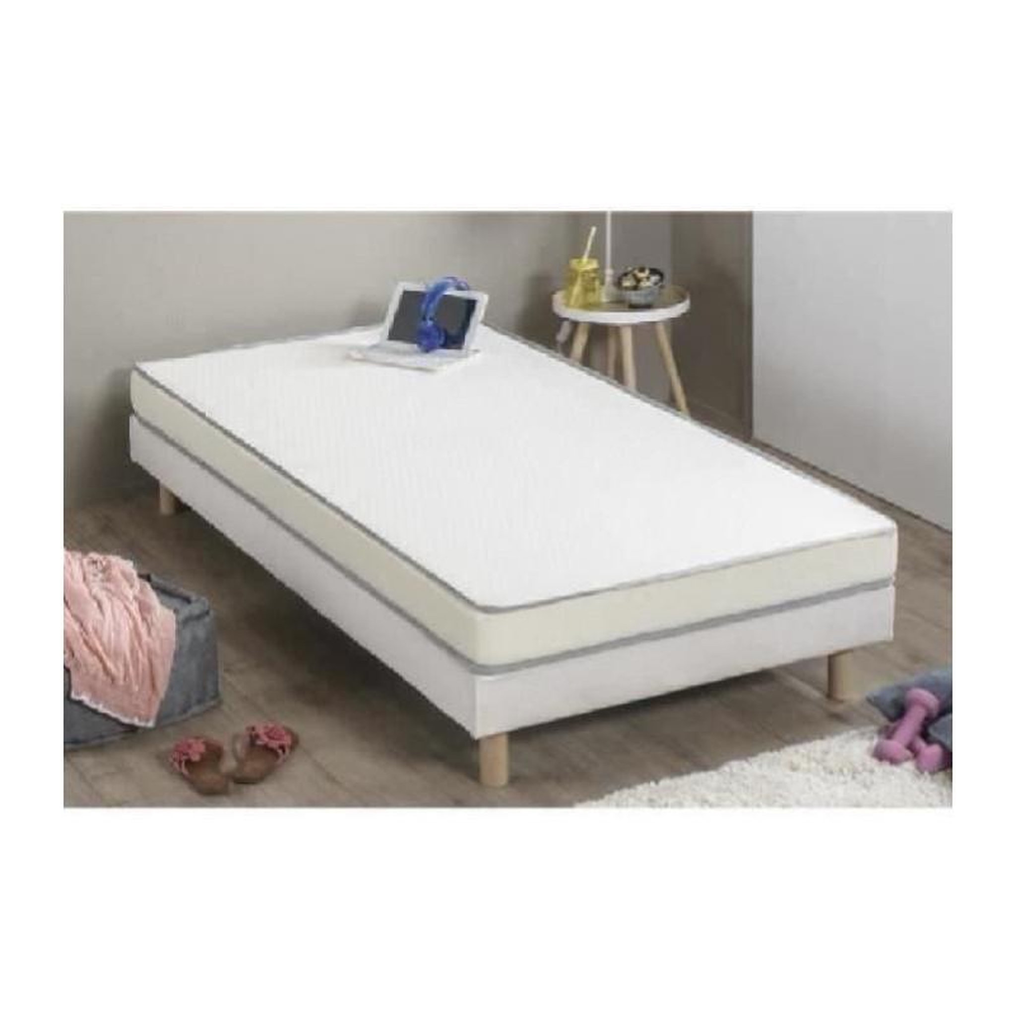 FINLANDEK Matelas mousse 90 x 190 - Confort ferme - Epaisseur 10 cm - Fabrication europeenne - FINLANDEK Huopa