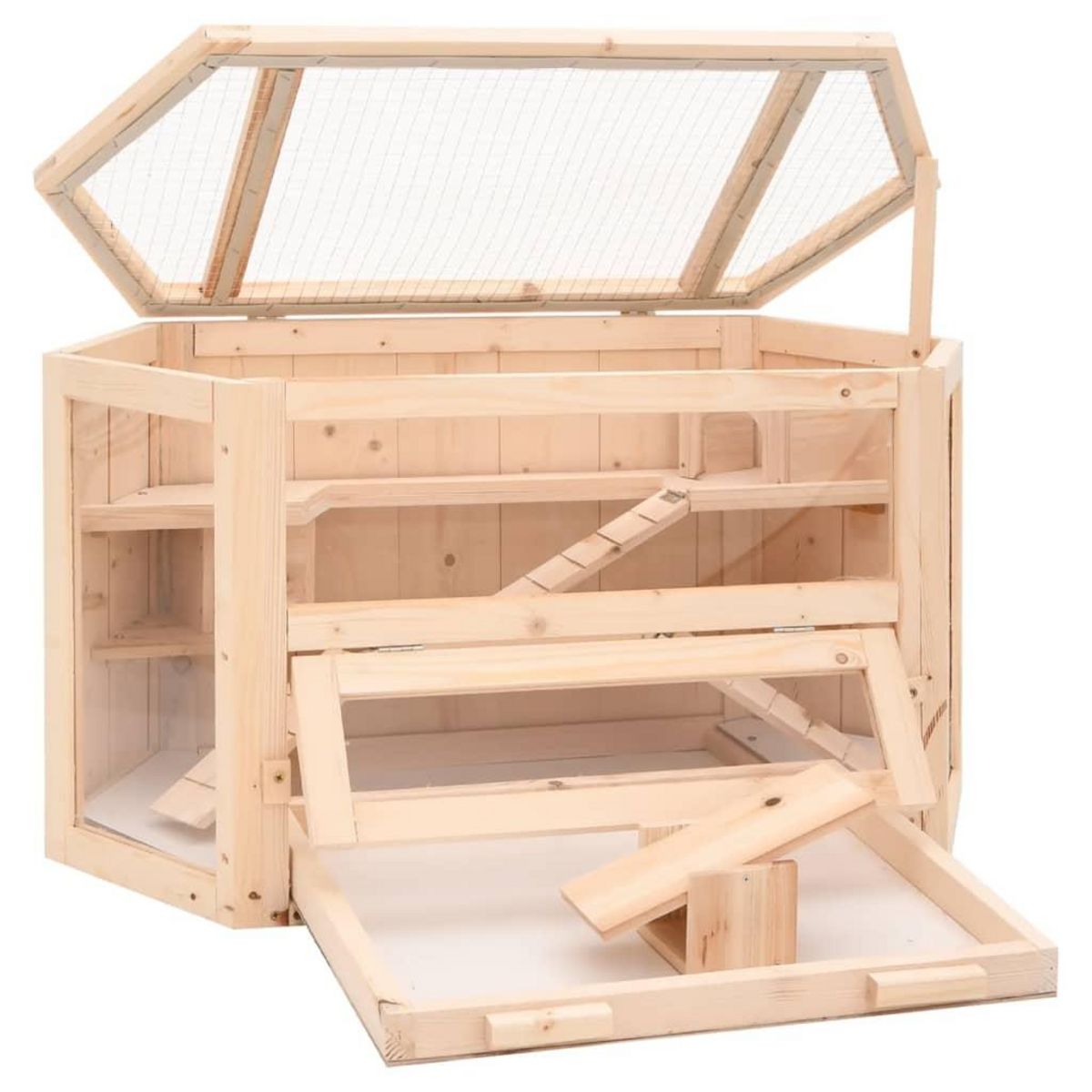 VIDAXL Cage a hamster 80x40x43 cm bois massif de sapin