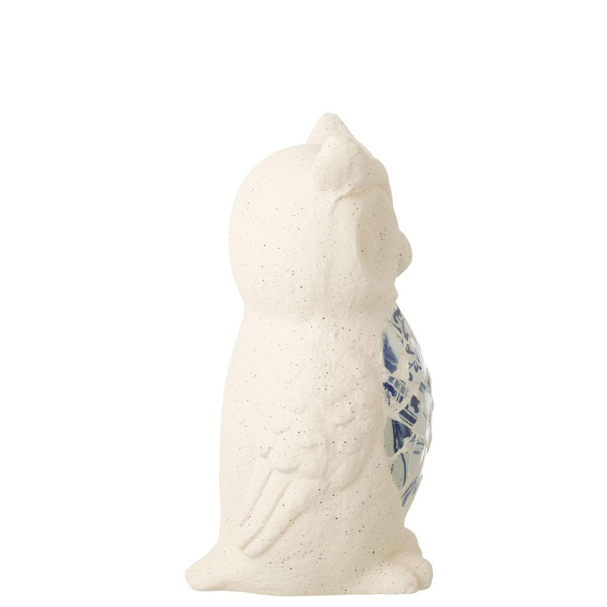 Voir la diapositive 2 : J-LINE Statuette hibou d'extérieur  mosaïque  41cm beige