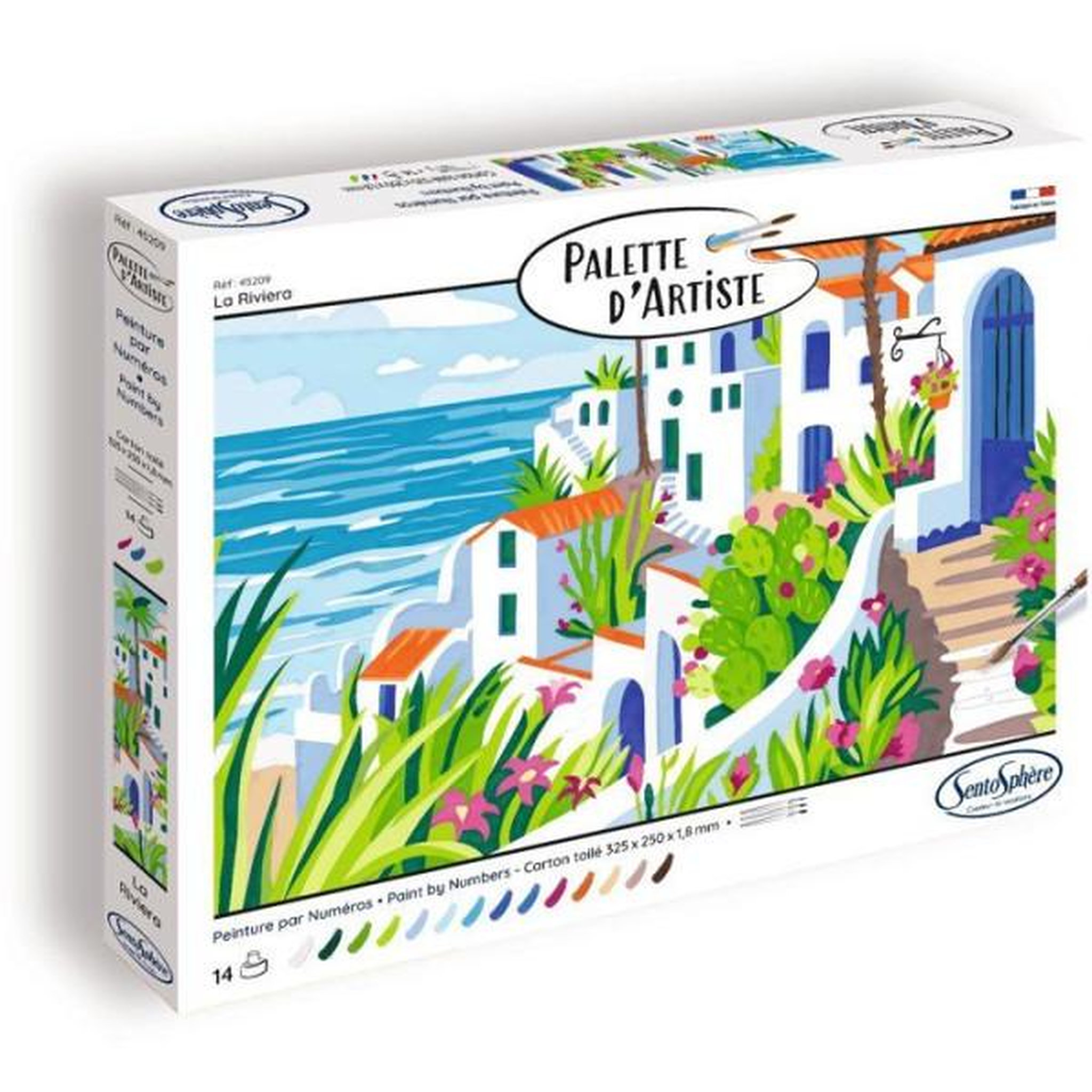 Sentosphere Peinture acrylique - sentosphere - palette d'artiste - la riviera - peinture a numéro pour adulte - tableau en carte toilée