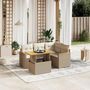 Voir la diapositive 1 : VIDAXL Salon de jardin avec coussins 5 pcs beige resine tressee