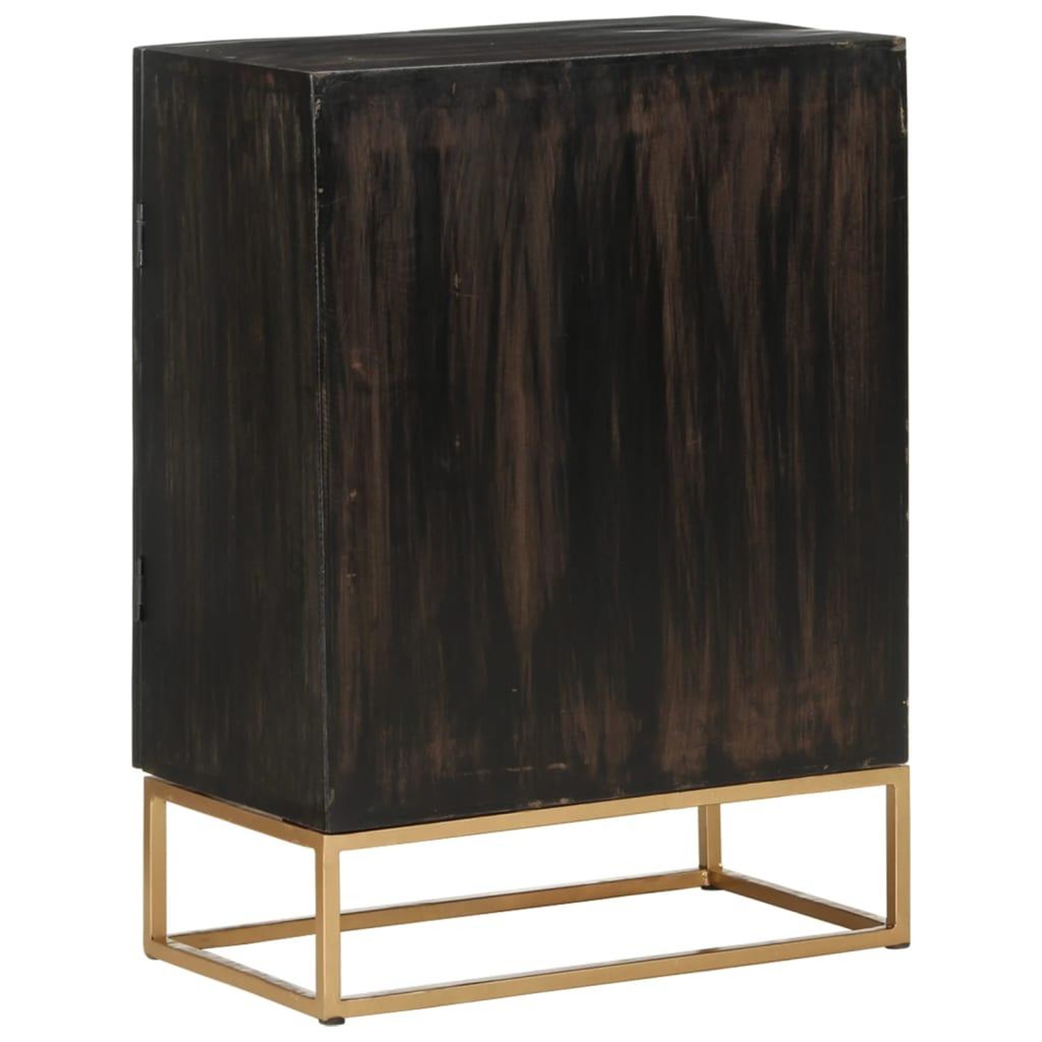 Voir la diapositive 3 : VIDAXL Buffet Noir 55x34x75 cm Bois massif de manguier et fer