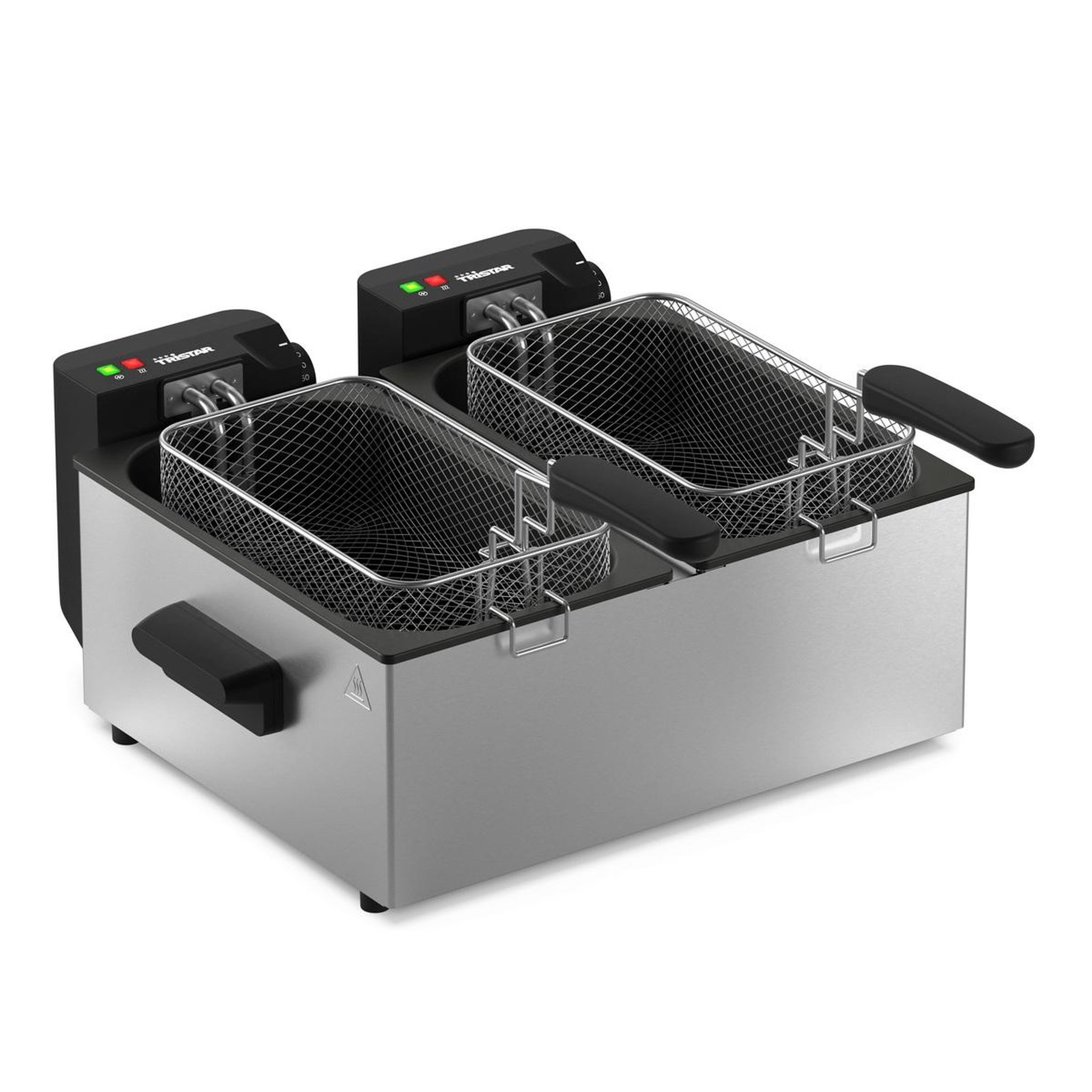 Voir la diapositive 2 : TRISTAR Friteuse inox 2x3l 3600w argent - fr9342