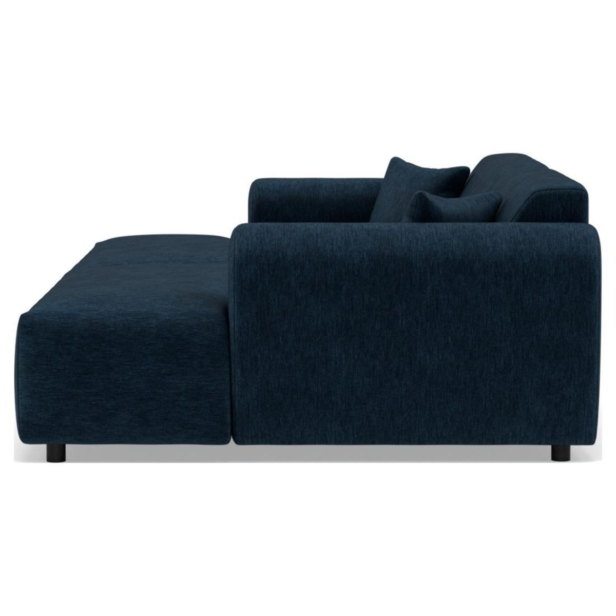 LISA DESIGN Aumance - canapé droit 4 places avec double méridienne assise profonde en velours texturé