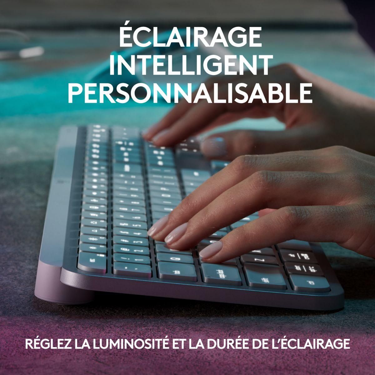 Logitech Clavier sans fil MX Keys S Silencieux Pale Grey
