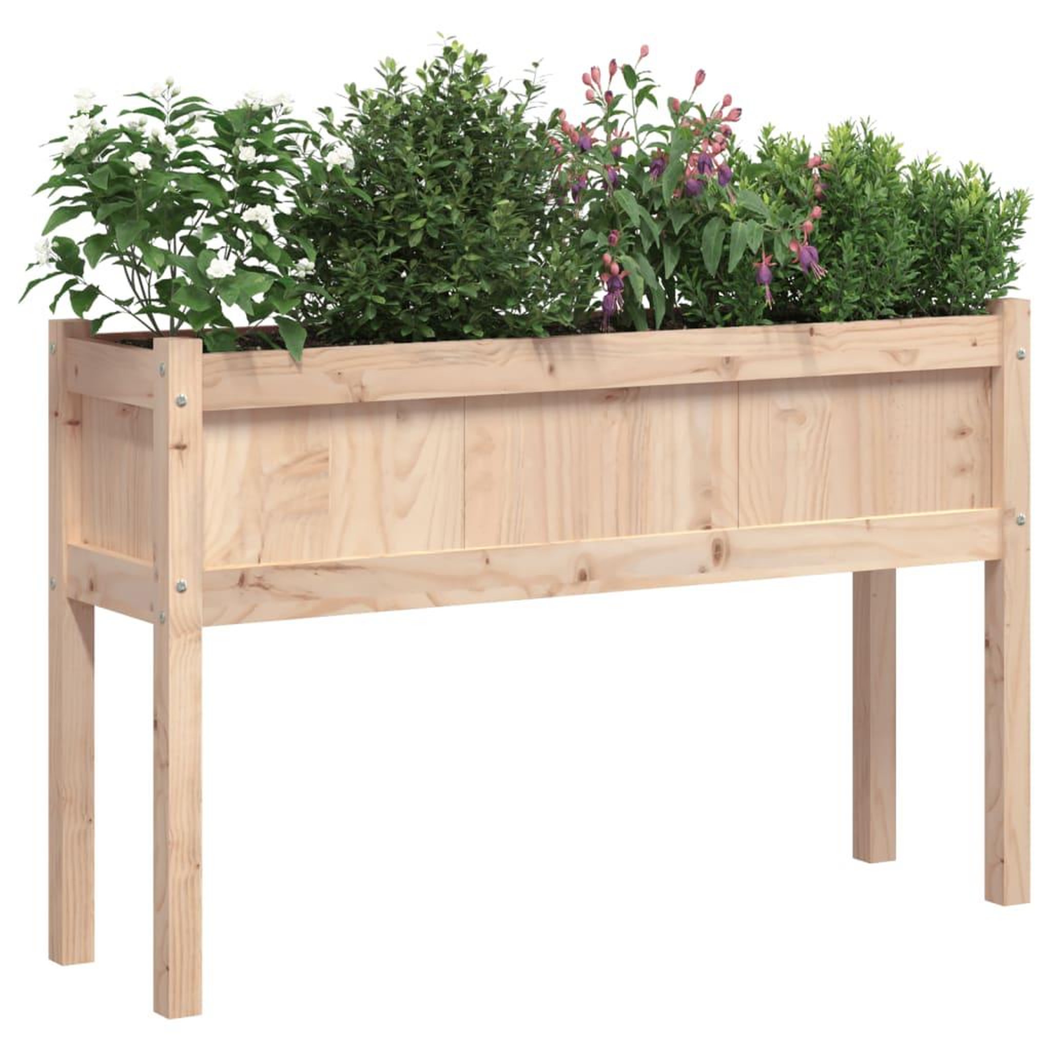 Voir la diapositive 4 : VIDAXL Jardinieres avec pieds 110x31x70 cm bois de pin massif