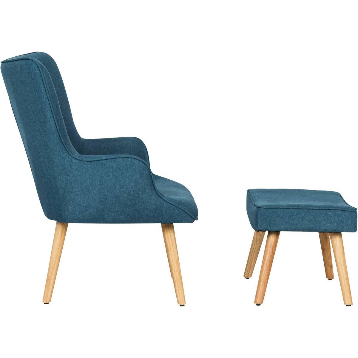 Habitat et Jardin Fauteuil style scandinave en tissu  Odense  - 1 place - Bleu foncé