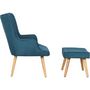 Voir la diapositive 4 : Habitat et Jardin Fauteuil style scandinave en tissu  Odense  - 1 place - Bleu foncé
