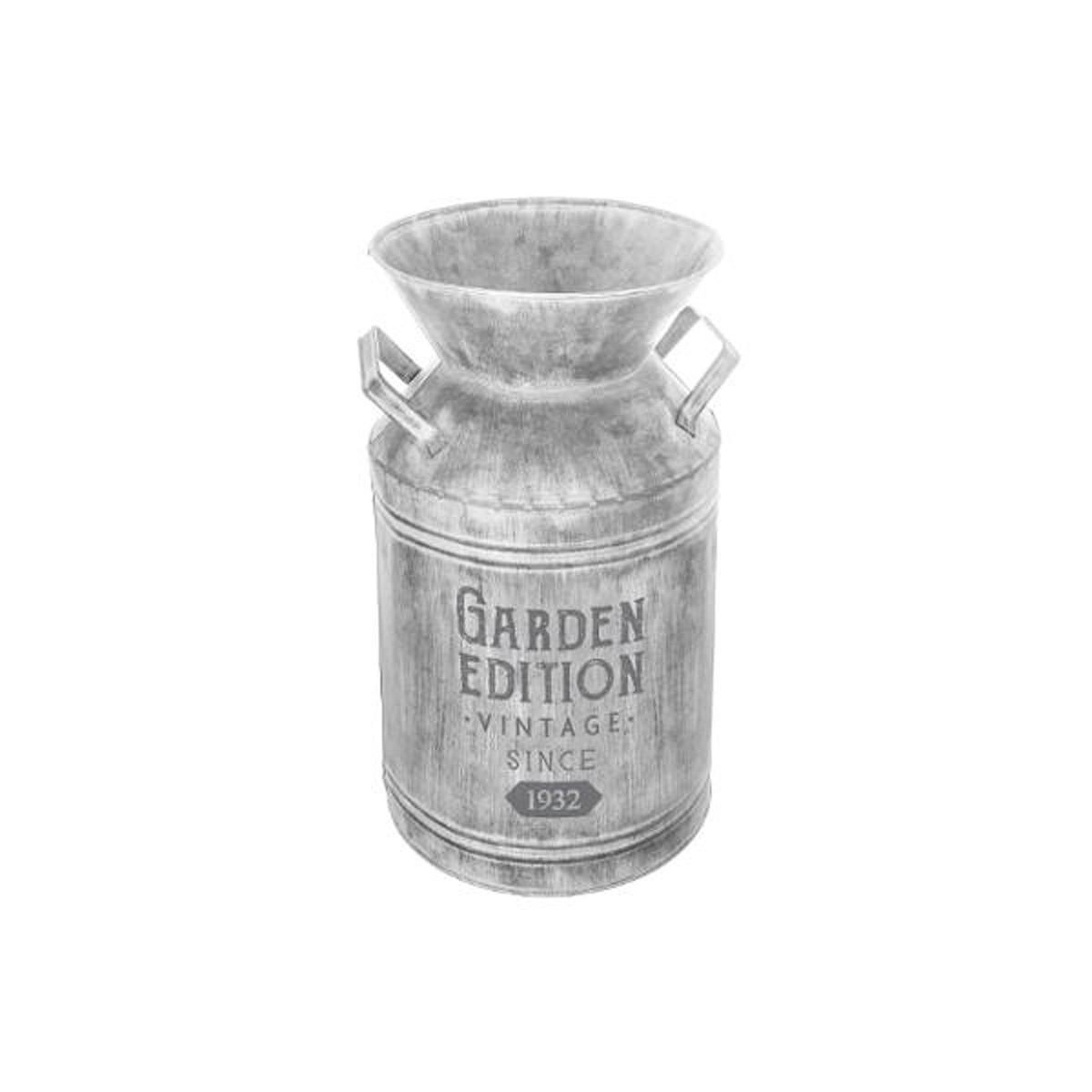 ATMOSPHERA Pot à lait déco en métal  garden  37cm gris