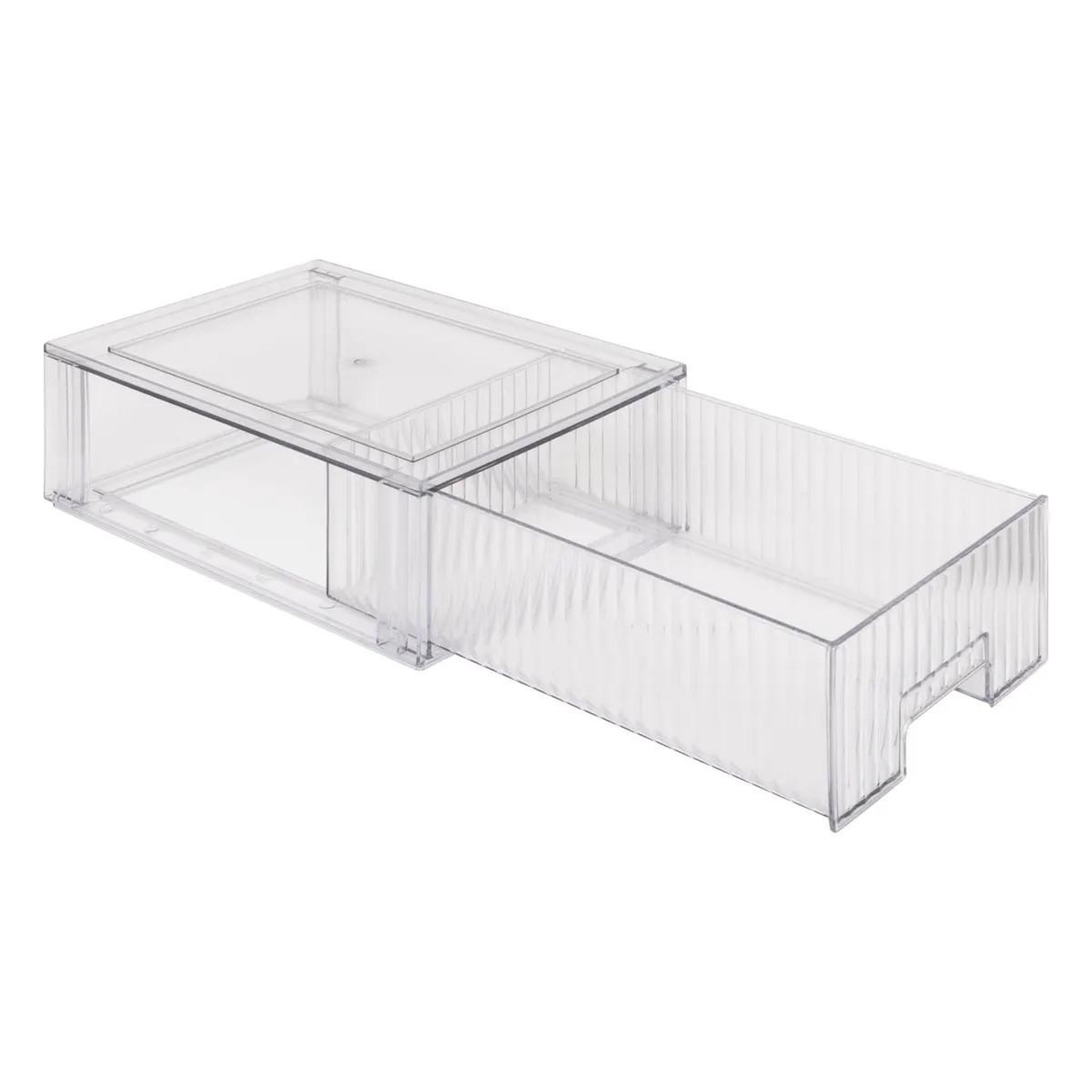 Voir la diapositive 2 : FIVE Boîte de rangement frigo à tiroir  streaks  32cm transparent