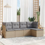 Voir la diapositive 1 : VIDAXL Salon de jardin avec coussins 5 pcs beige resine tressee