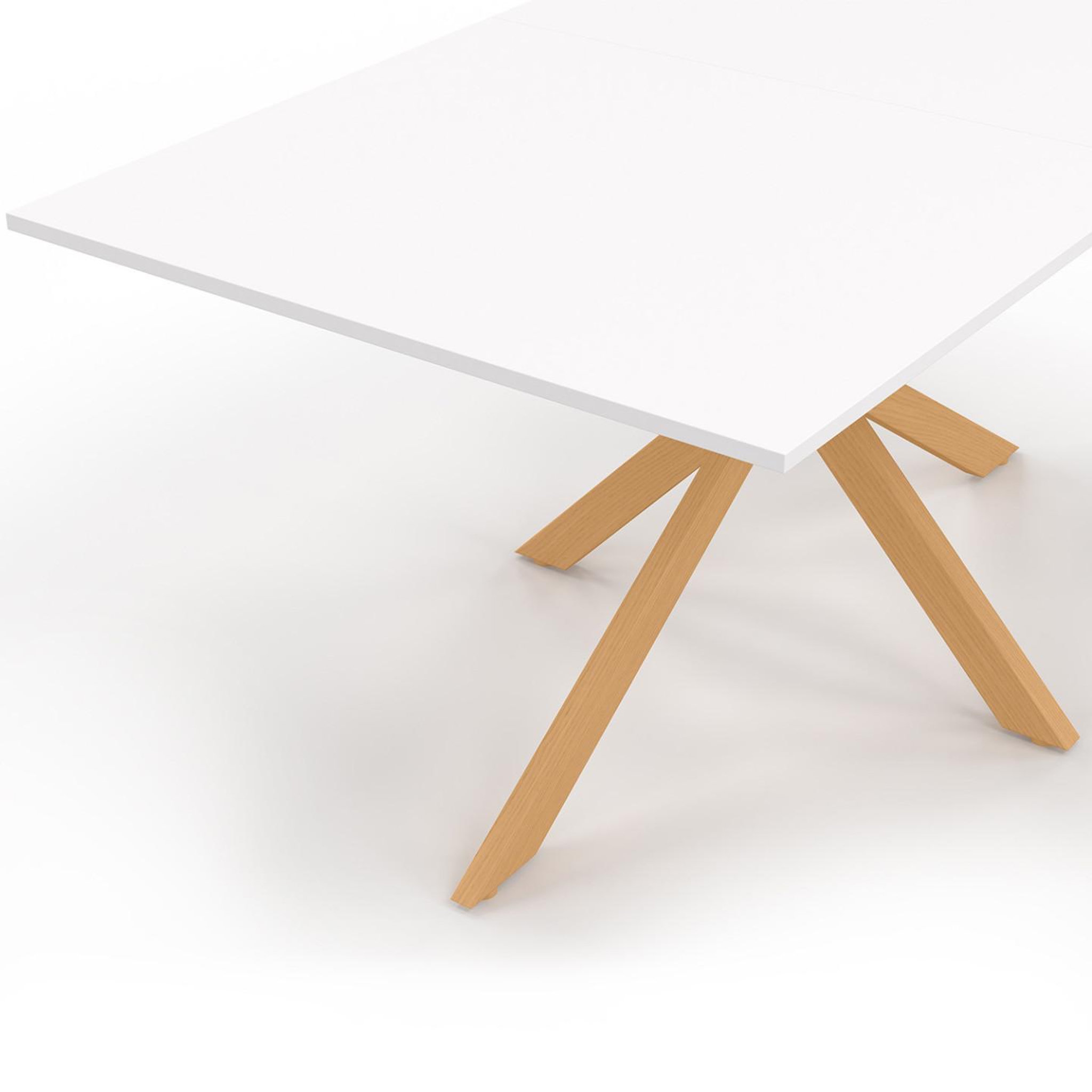 Voir la diapositive 5 : ID MARKET Table à manger rectangle alix 8 personnes pied araignée bois et plateau blanc gisele 160 cm