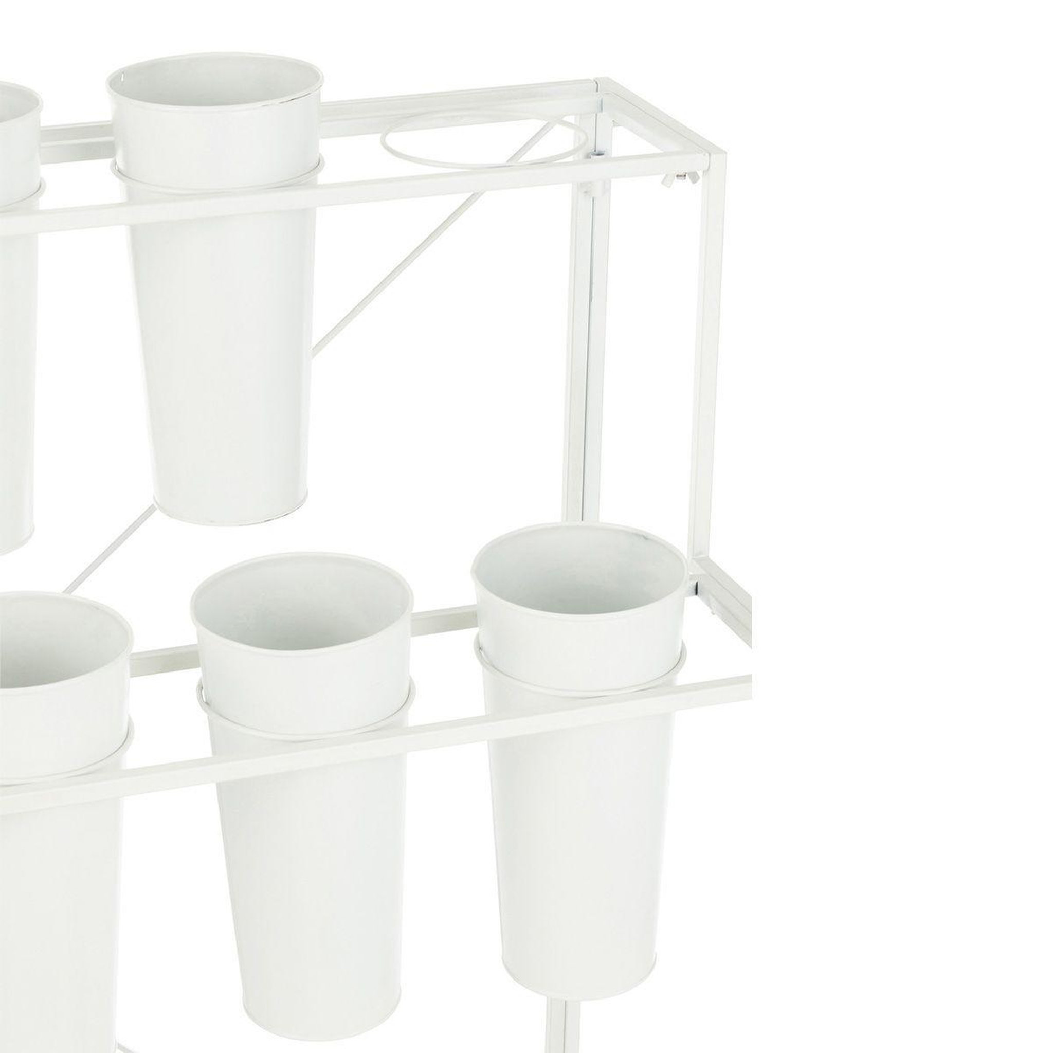 Voir la diapositive 4 : J-LINE Présentoir à fleurs 18 pièces  clarence  95cm blanc