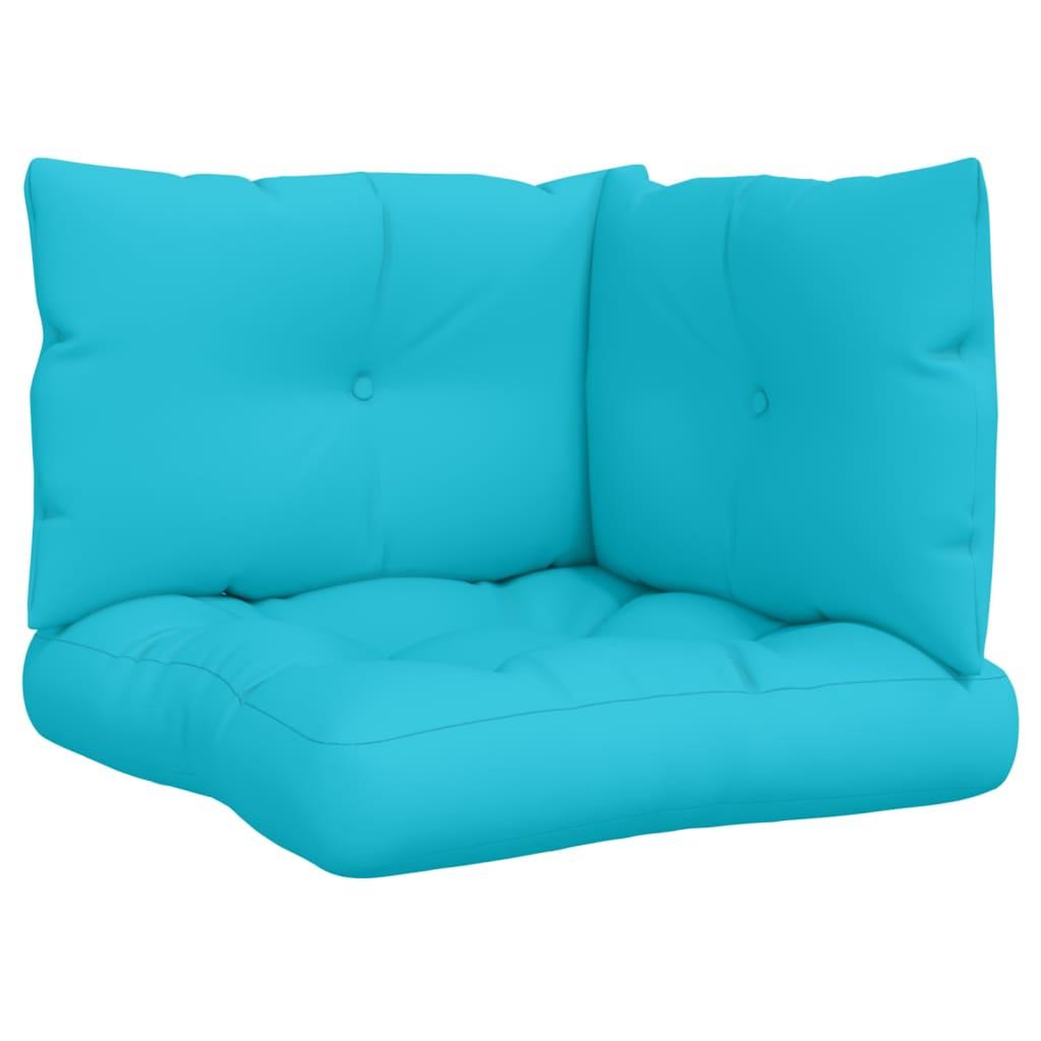 Voir la diapositive 2 : VIDAXL Coussins de palette lot de 3 turquoise tissu Oxford