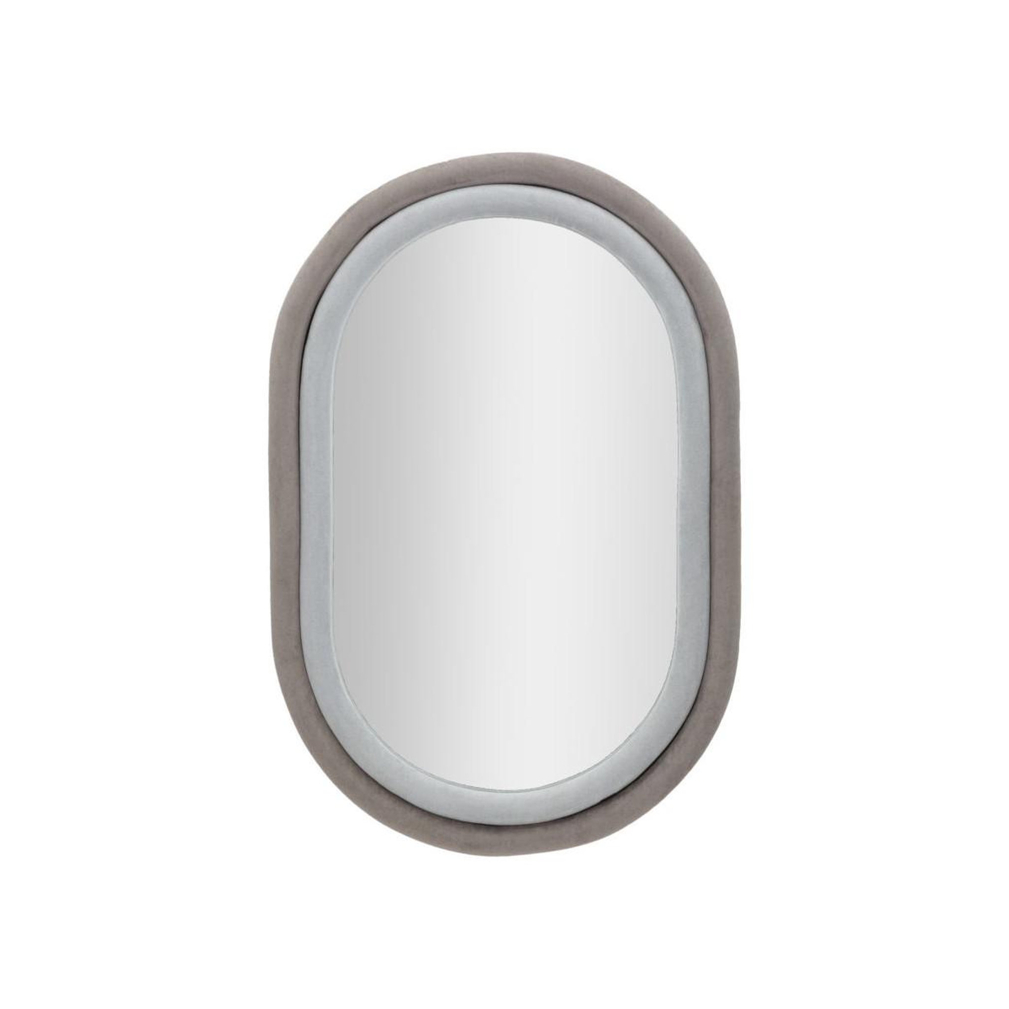Paris Prix Miroir mural en velours  anthony  90cm gris & taupe