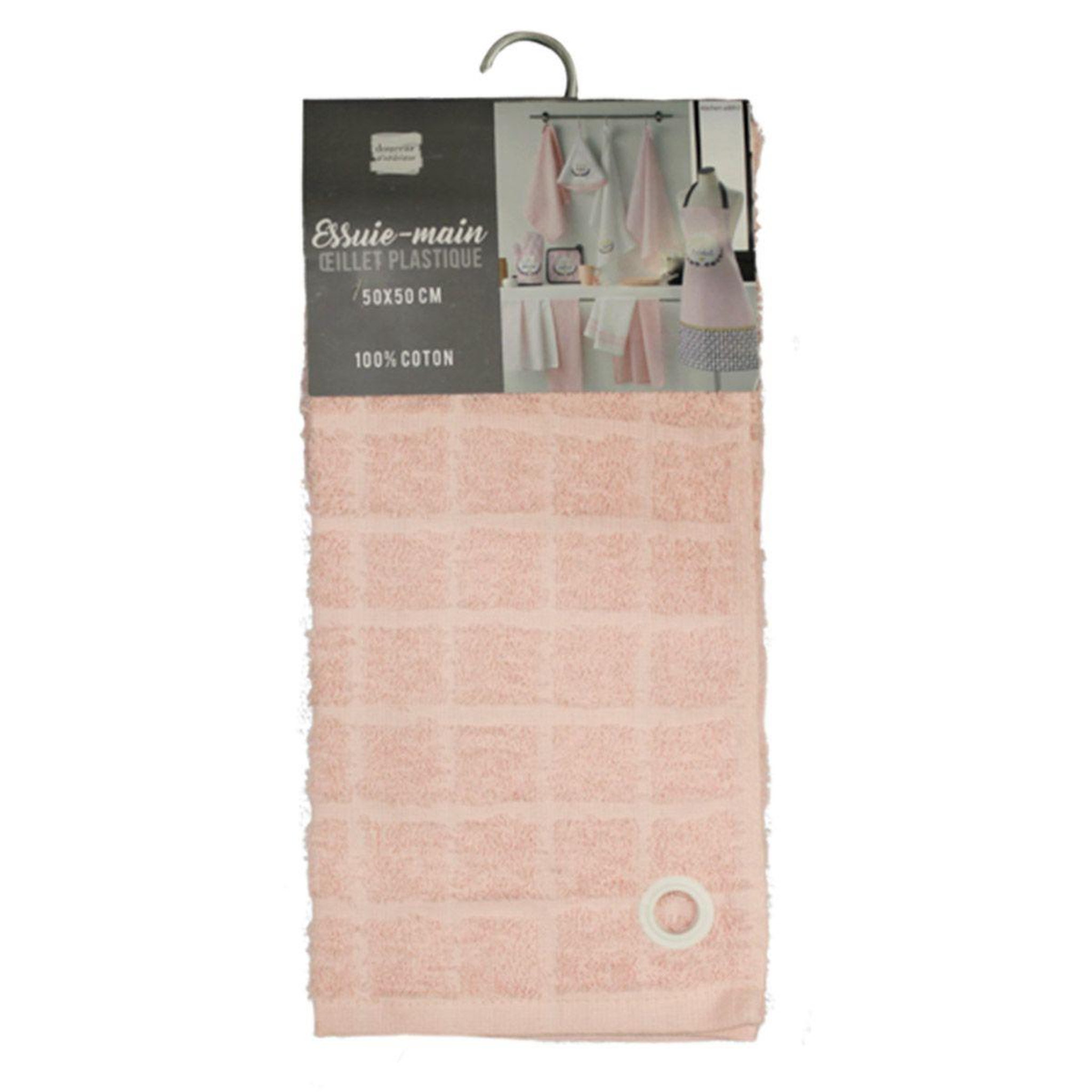 Voir la diapositive 3 : Douceur d'Intérieur Essuie-main  kitchen addict  50x50cm rose