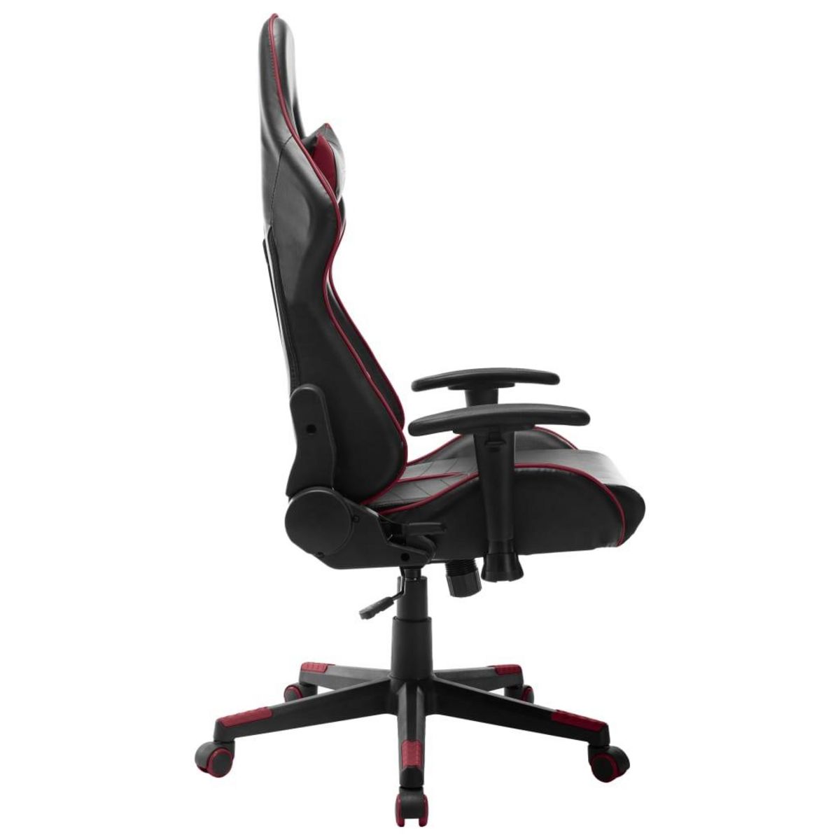 VIDAXL Chaise de jeu Noir et rouge bordeaux Cuir artificiel