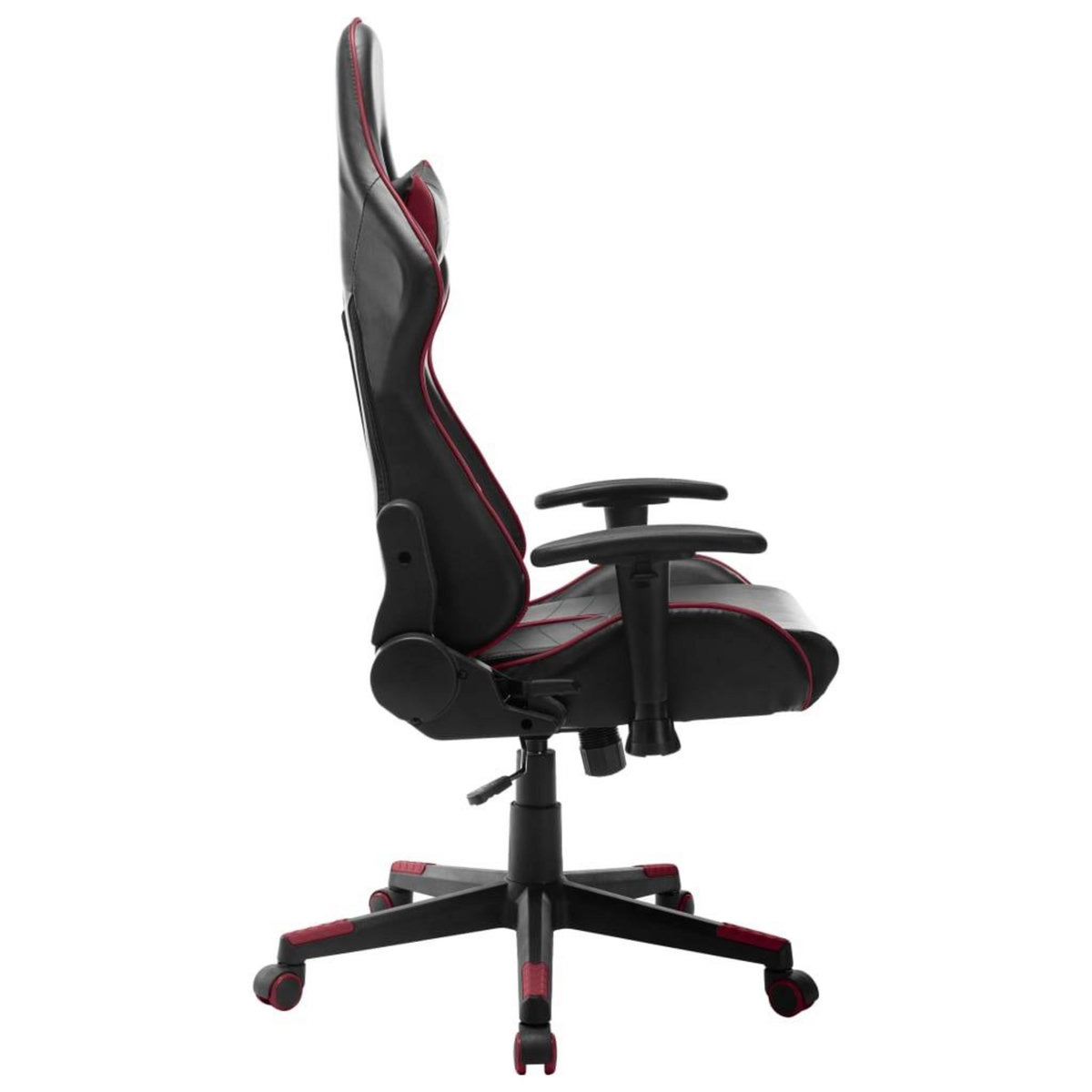 VIDAXL Chaise de jeu Noir et rouge bordeaux Cuir artificiel