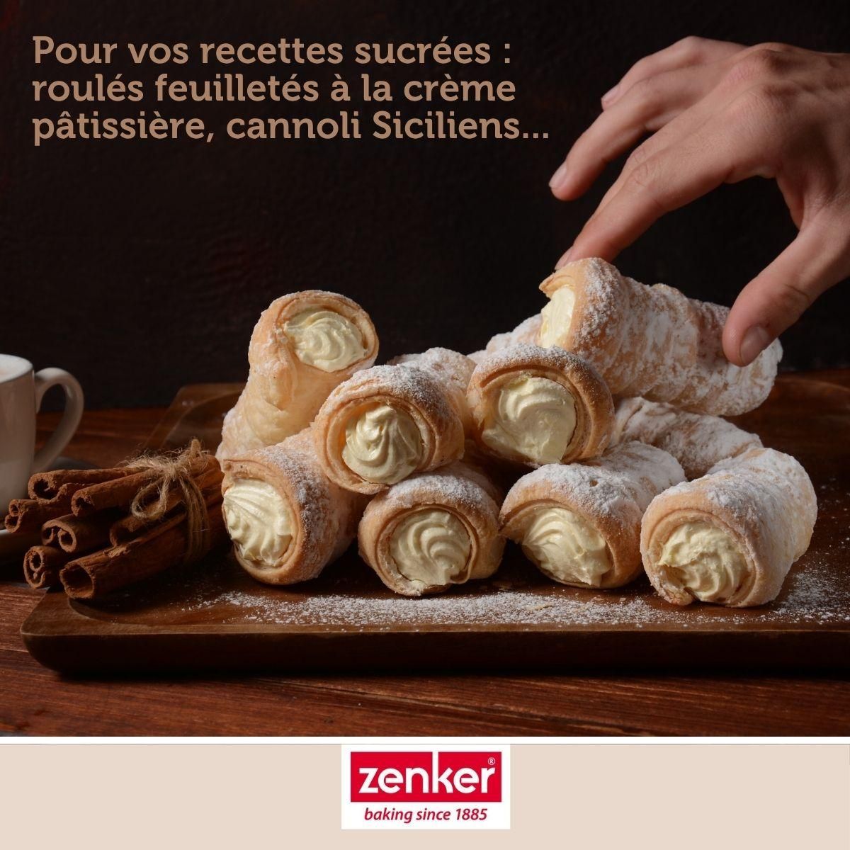 ZENKER Set pâtisserie avec 4 moules tube 13 cm, 2 bols à mixer et 1 spatule Zenker