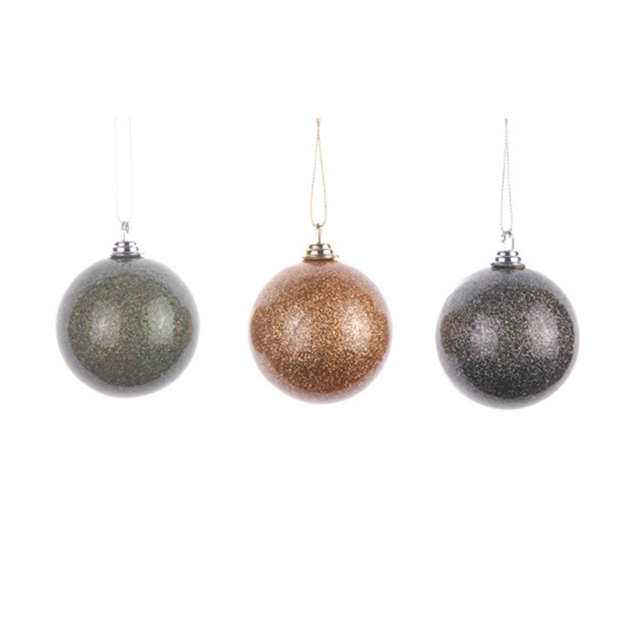 Eden Trois boules de noël palace pailletées