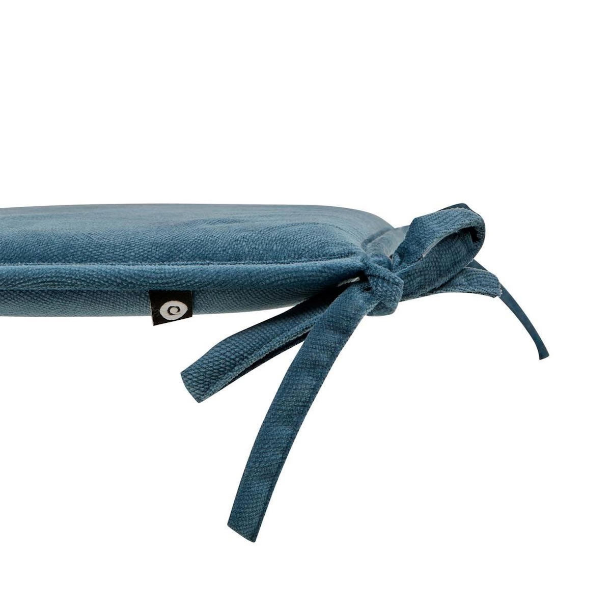 ATMOSPHERA Galette de Chaise Uni  Lilou  38x38 cm Bleu Canard