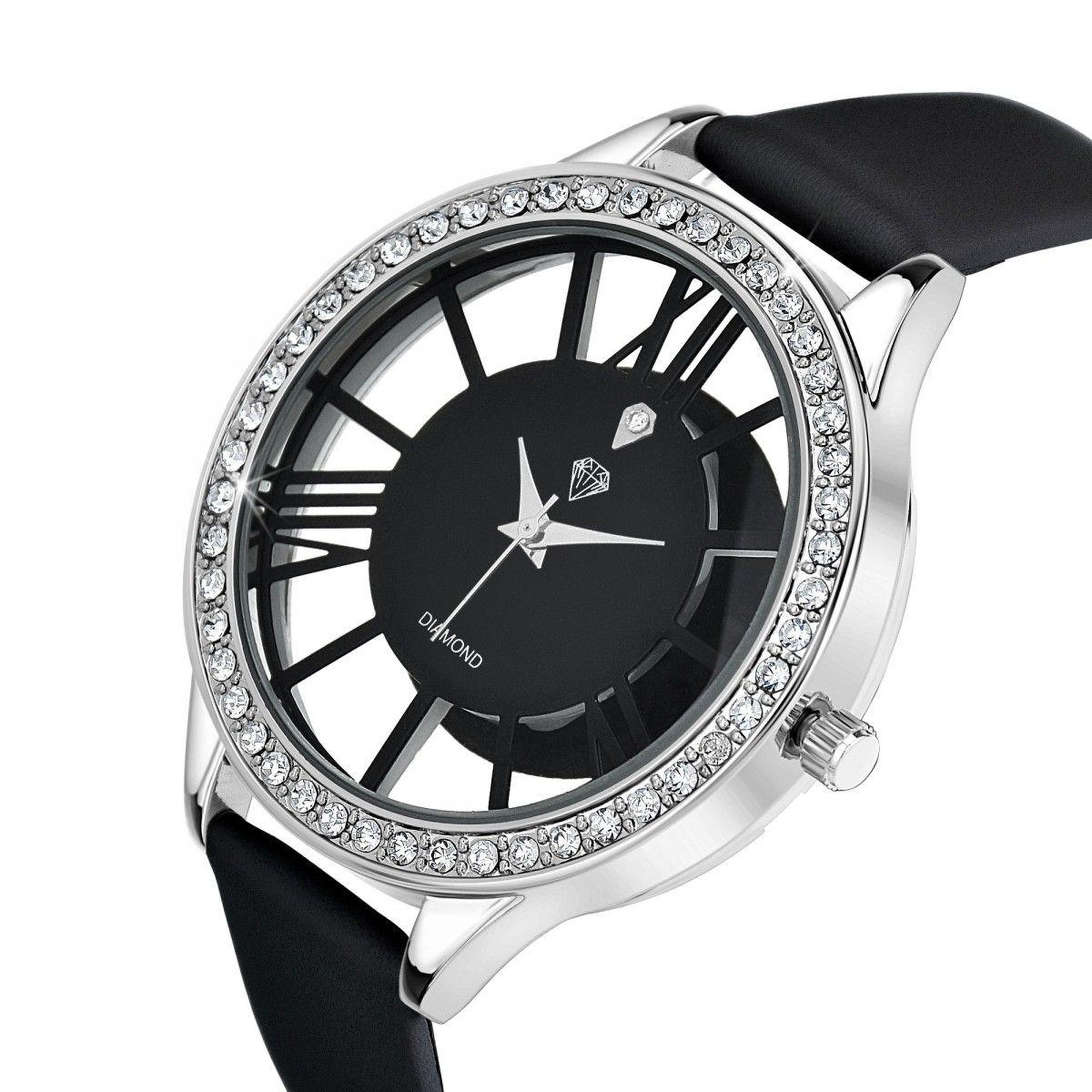 Voir la diapositive 3 : SC CRYSTAL Montre Lara SC Crystal ornée d'un véritable diamant et de Cristaux scintillants
