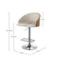 Voir la diapositive 4 : Rendez vous déco Chaise de bar réglable 63/84 cm en tissu beige-Carmelo