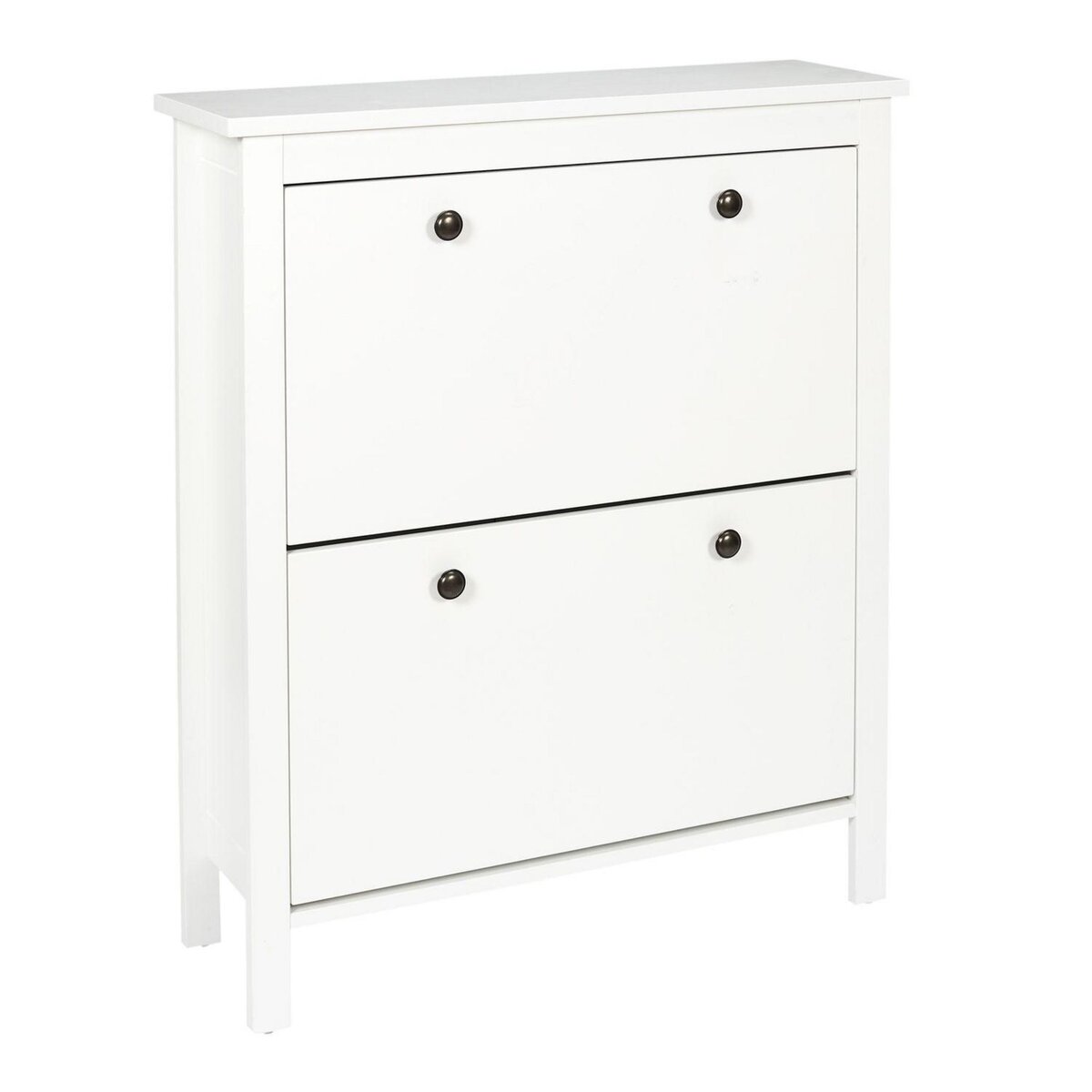 TOILINUX Meuble à chaussures en panneaux de particules avec 2 portes - Blanc