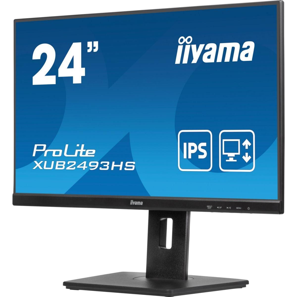 Iiyama Ecran PC PROLITE XUB2493HS-B6 24'' Plat IPS