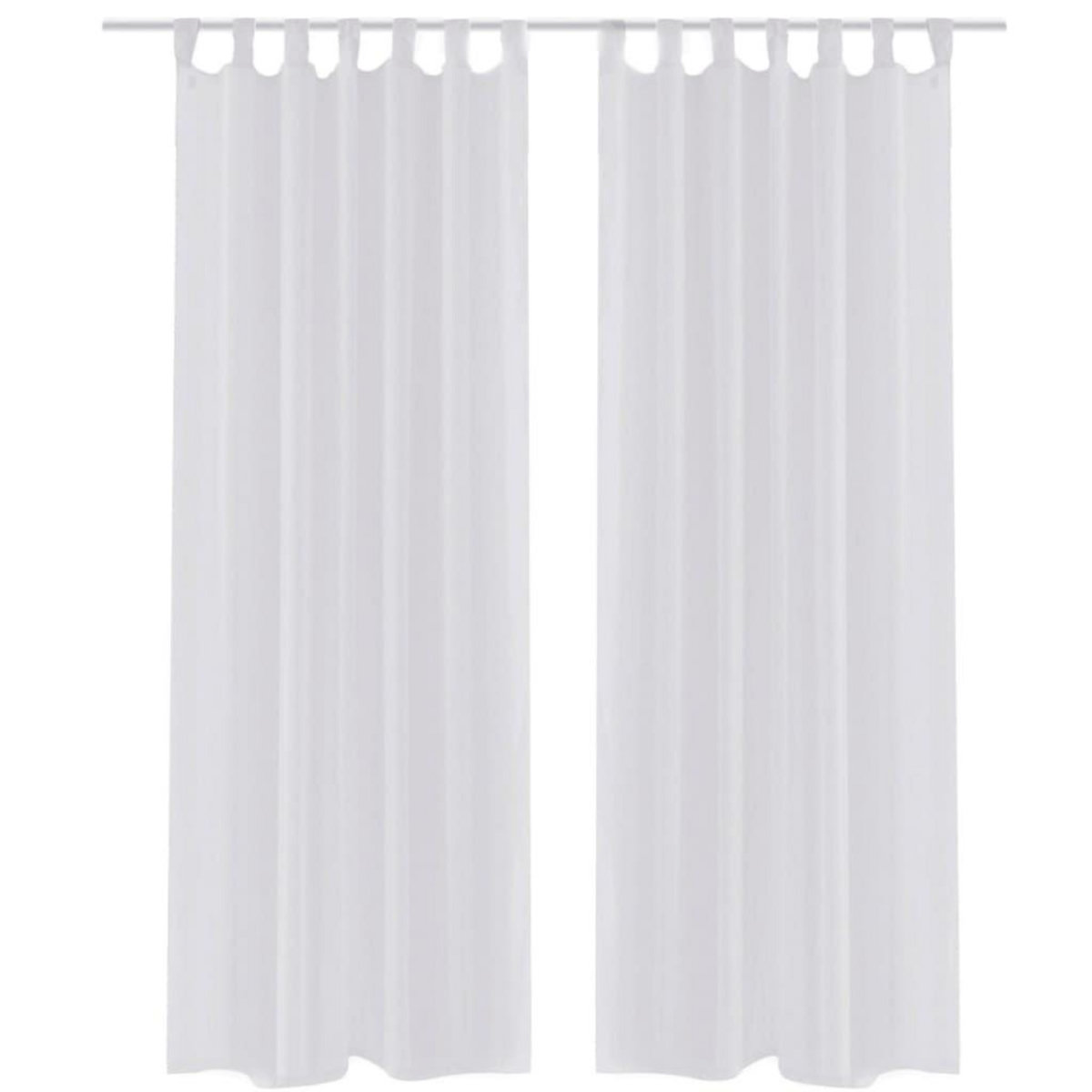 VIDAXL Rideau fin Blanc 140x225 cm 2 pcs
