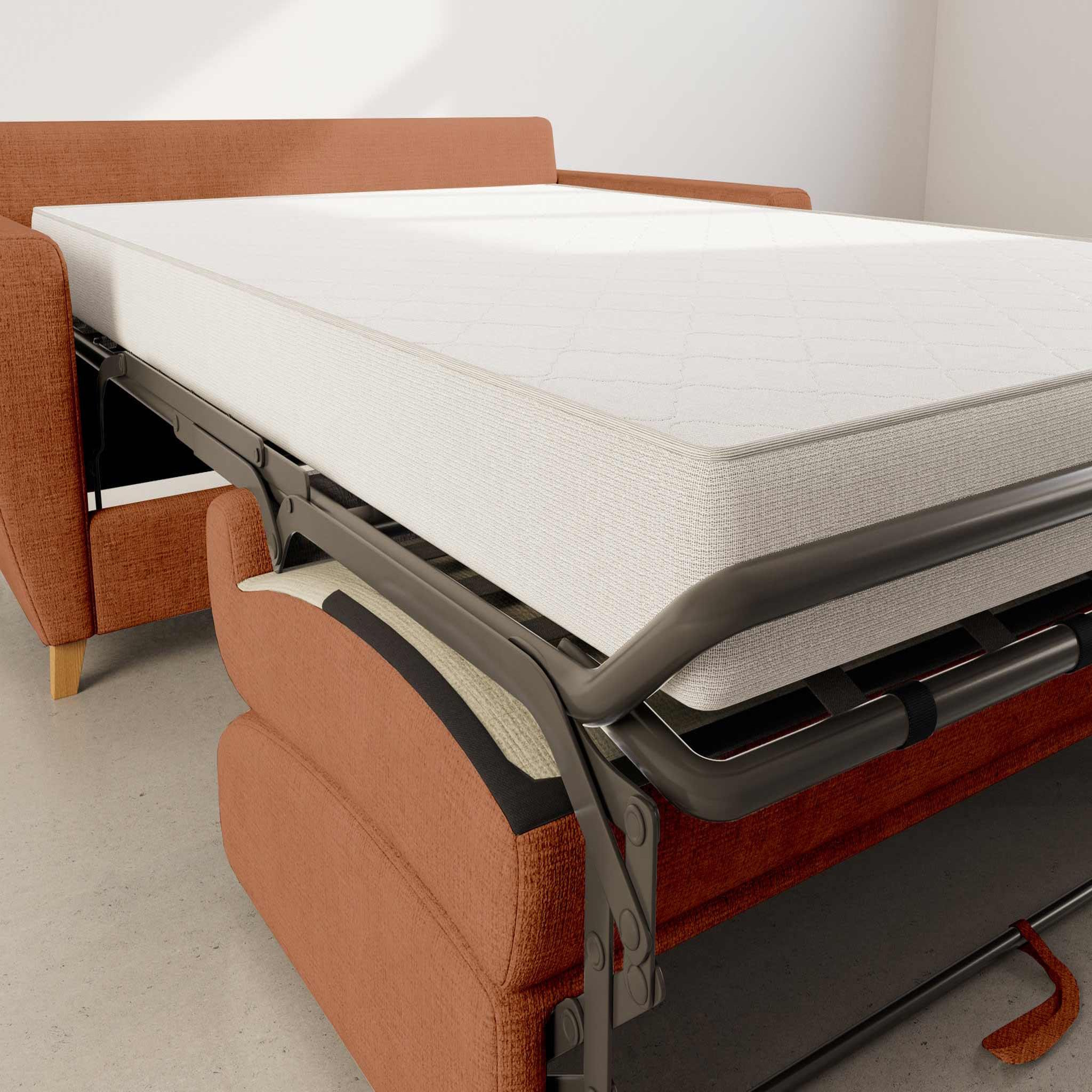 Voir la diapositive 3 : BEST MOBILIER Thibault - canapé lit 3 places convertible express couchage quotidien 140 cm matelas 14 cm en velours texturé
