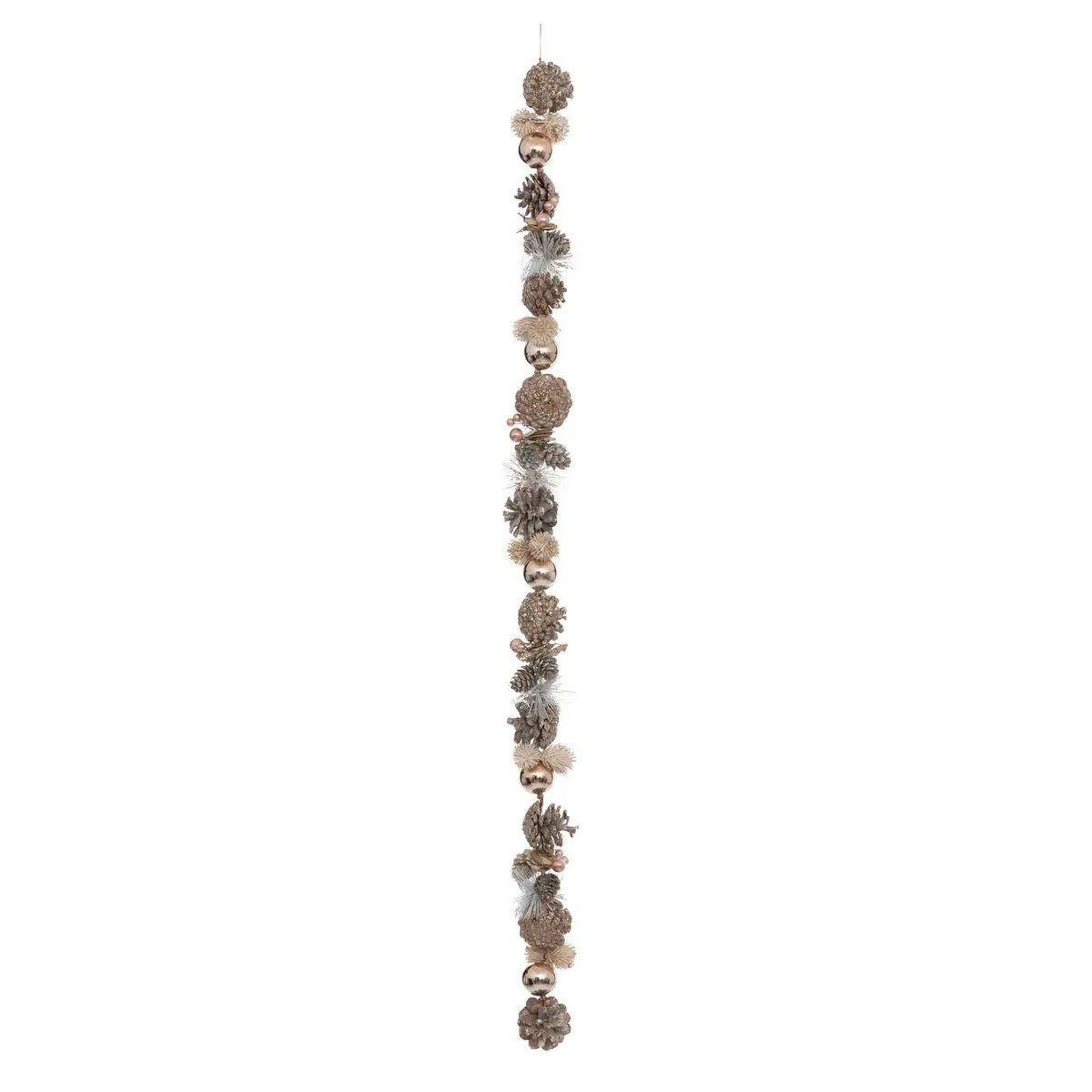 Voir la diapositive 1 : ATMOSPHERA Guirlande de Noël  Pomme de Pin  100cm Or